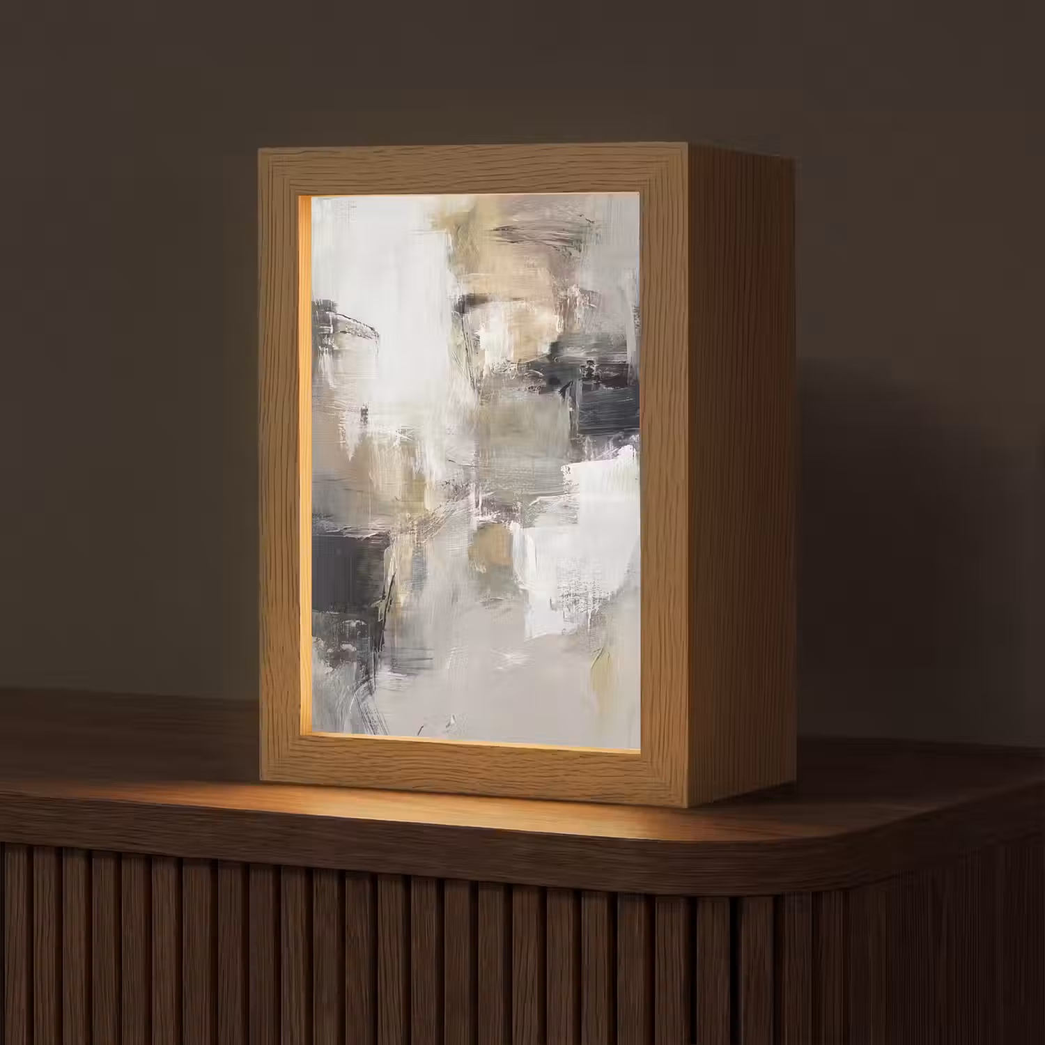 Kleurenpalet - Penseelstreken - Beige - Nevelig Light Box met kabel (Tafellamp) klein -z3d_website