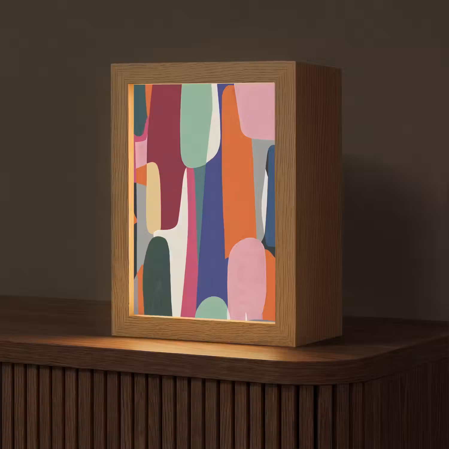 Vormen - Ritmisch - Kleuren - Abstract Light Box met kabel (Tafellamp) klein -z3d_website