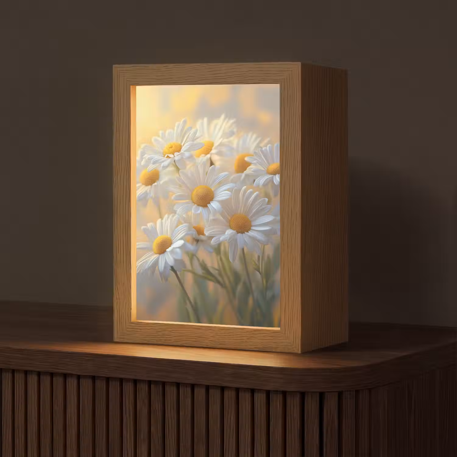 Madeliefjes - Wit - Zonlicht Light Box met kabel (Tafellamp) klein -z3d_website