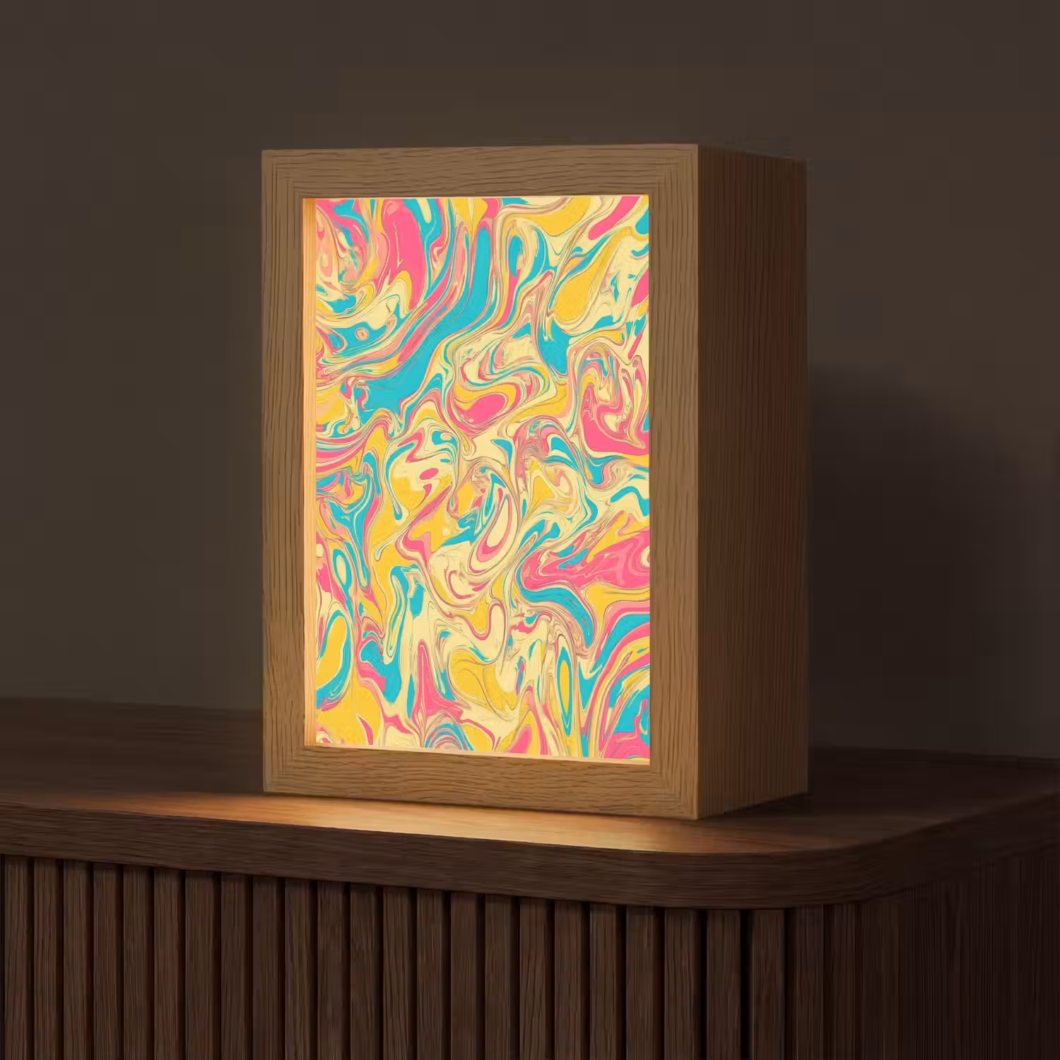 Geel - Roze - Blauw - Retro Light Box met kabel (Tafellamp) klein -z3d_website