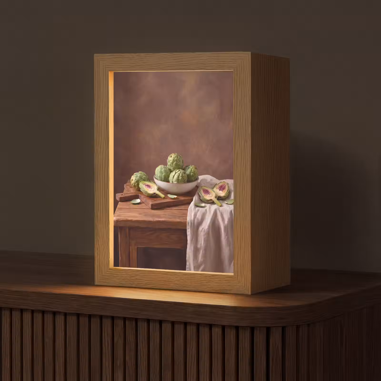 Tischlampe - Gemüse – Artischocke – Küche - Groenten - Artisjok - Keuken Light Box met kabel (Tafellamp) klein