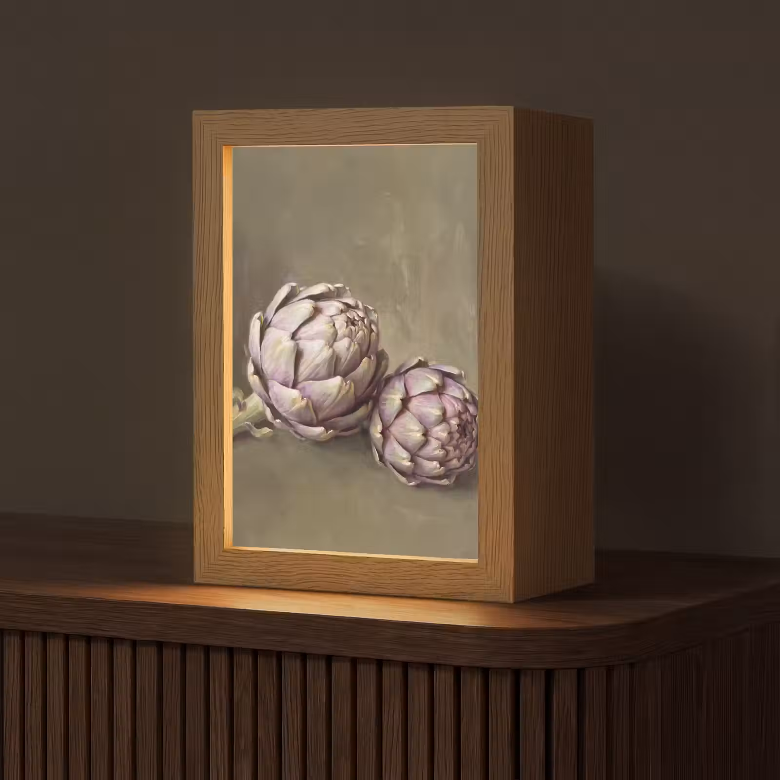 Tischlampe - Gemüse – Stillleben – Gemälde - Groente - Stilleven - Schilderij Light Box met kabel (Tafellamp) klein