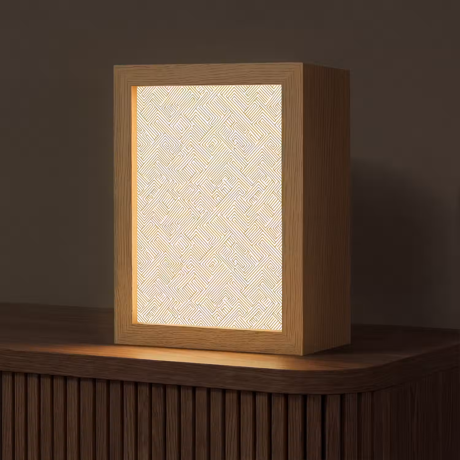 Geometrisch - Lijnen - Groen Light Box met kabel (Tafellamp) klein 925 -z3d_website