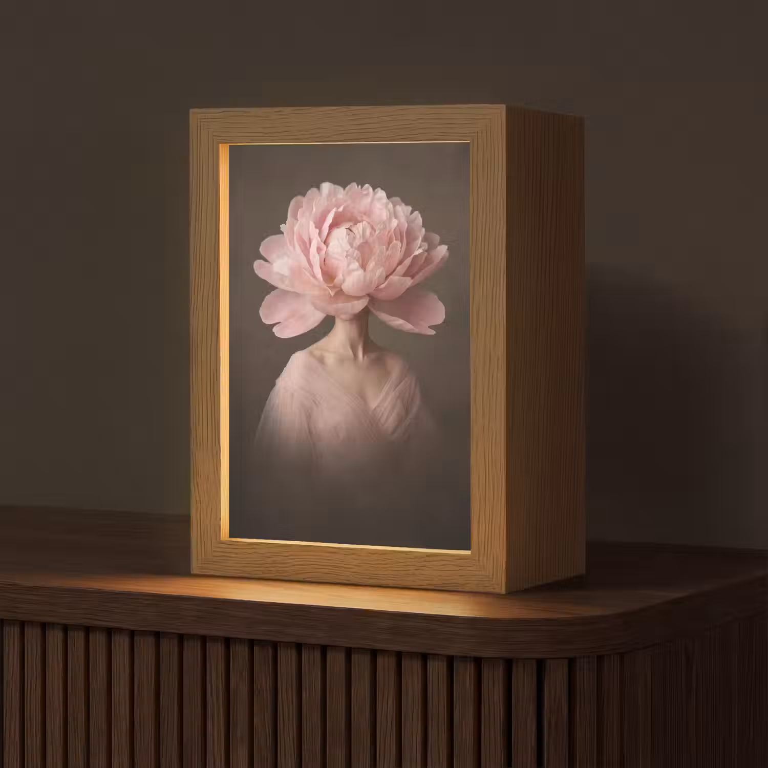 Gezicht - Roos - Roze Light Box met kabel (Tafellamp) klein -z3d_website