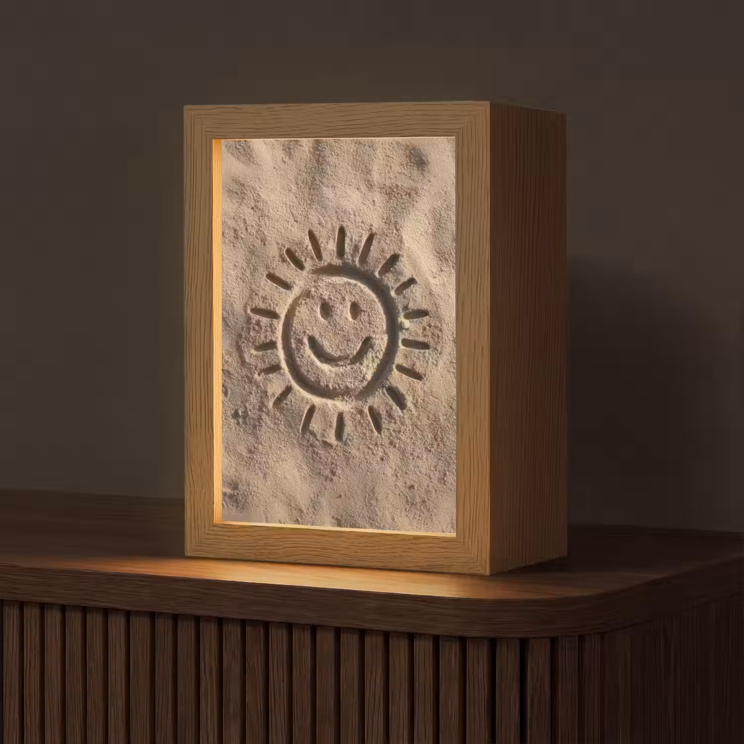 Gezichtje - Zon - Zand - Getekend Light Box met kabel (Tafellamp) klein -z3d_website