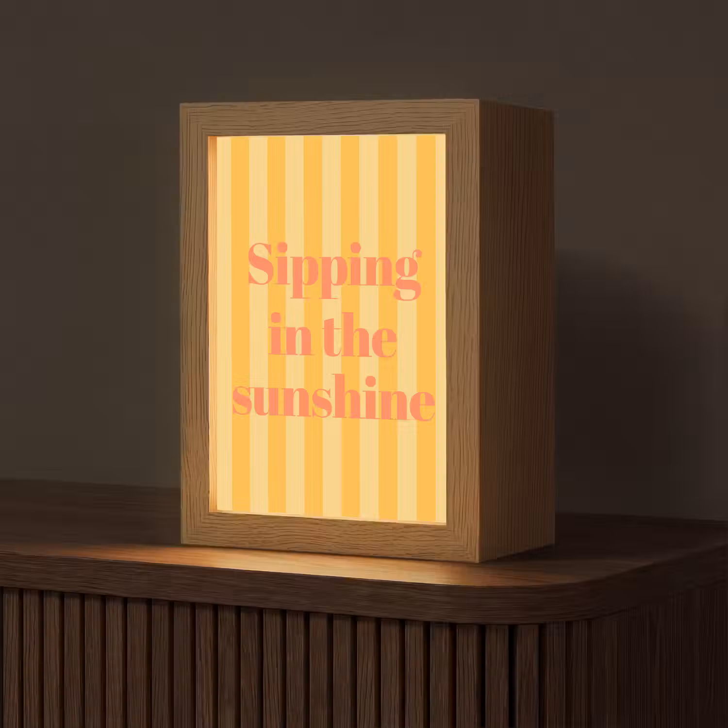 Gestreept - Geel - Sunshine - Letters Light Box met kabel (Tafellamp) klein -z3d_website