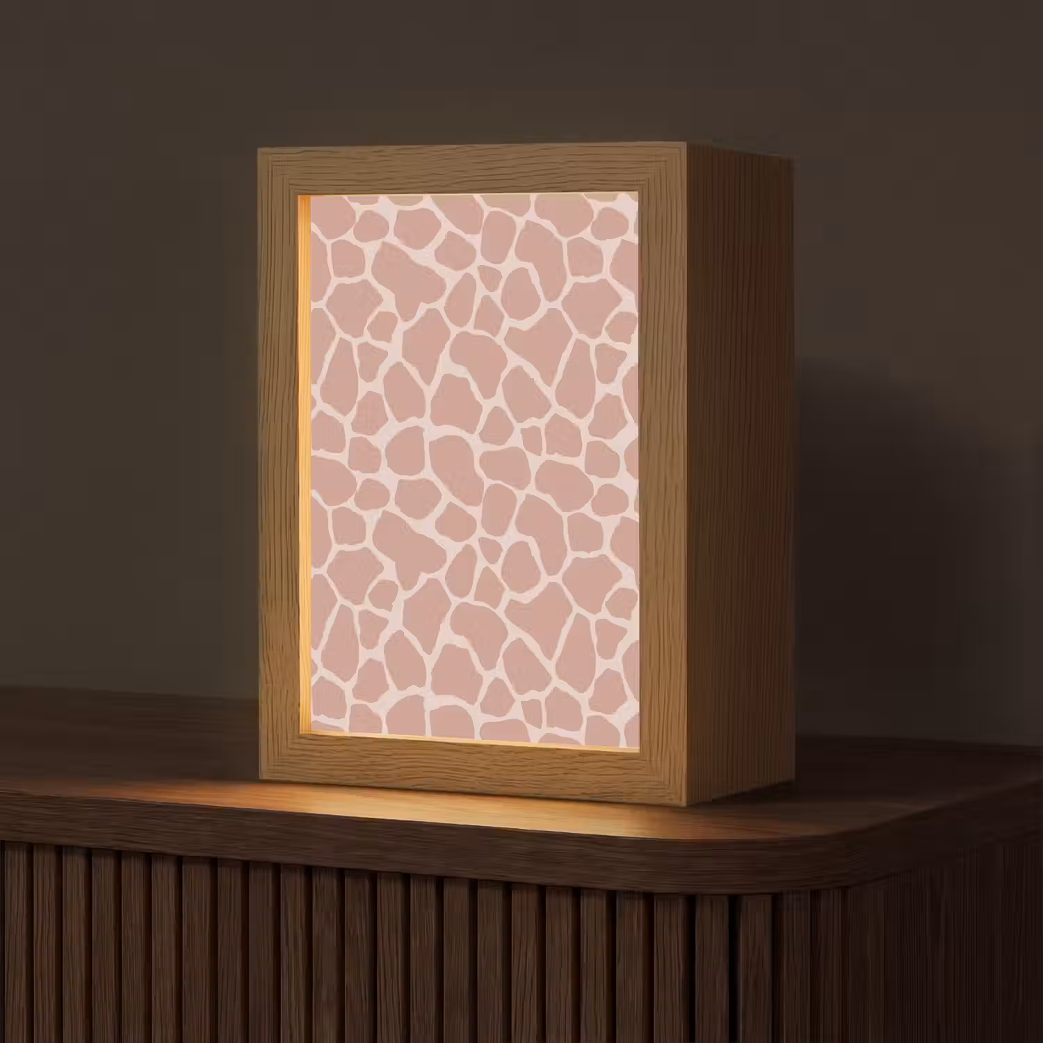 Giraffe - Lichtroze - Warm - Roze Light Box met kabel (Tafellamp) klein 925 -z3d_website