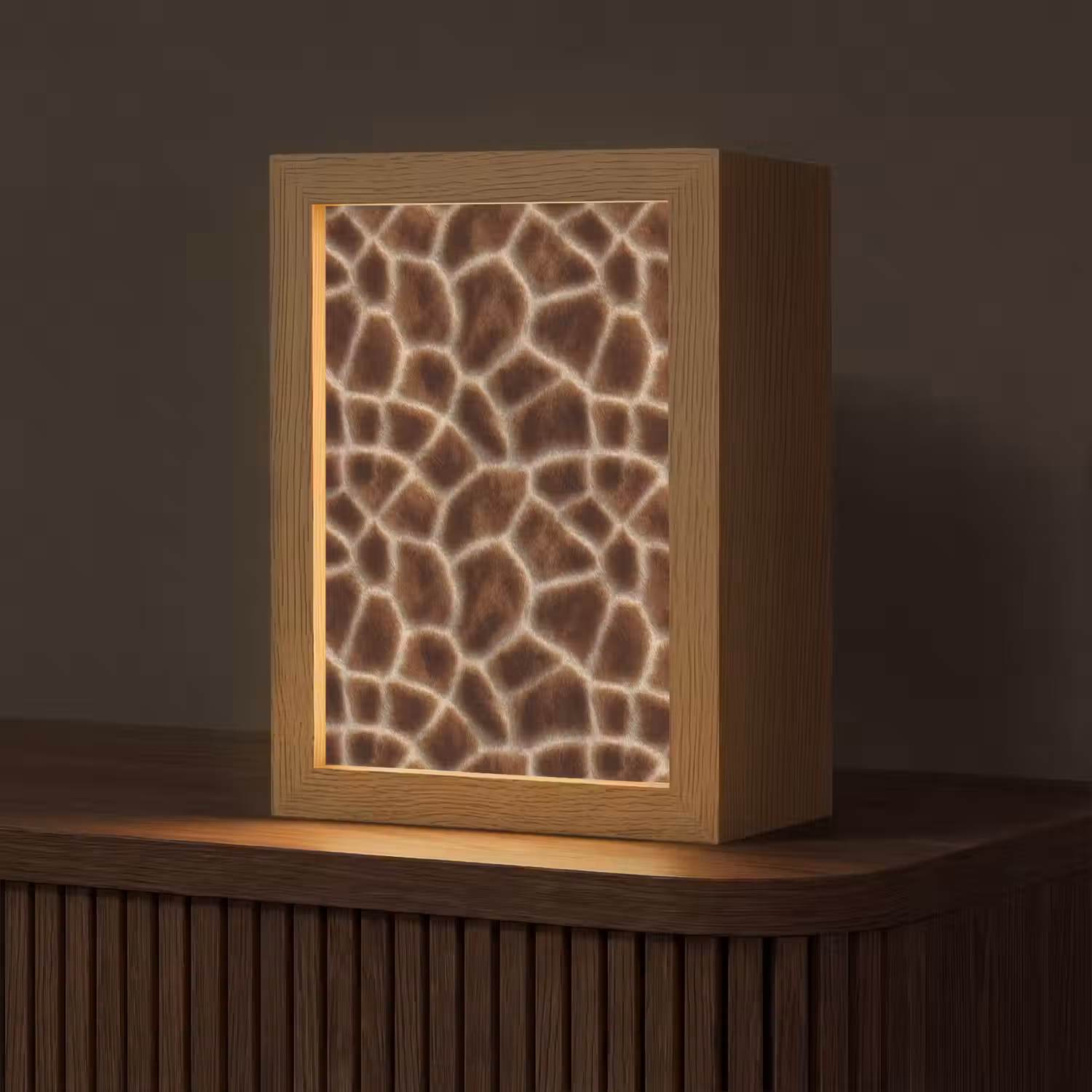 Giraf - Vacht - Bruin Light Box met kabel (Tafellamp) klein 925 -z3d_website