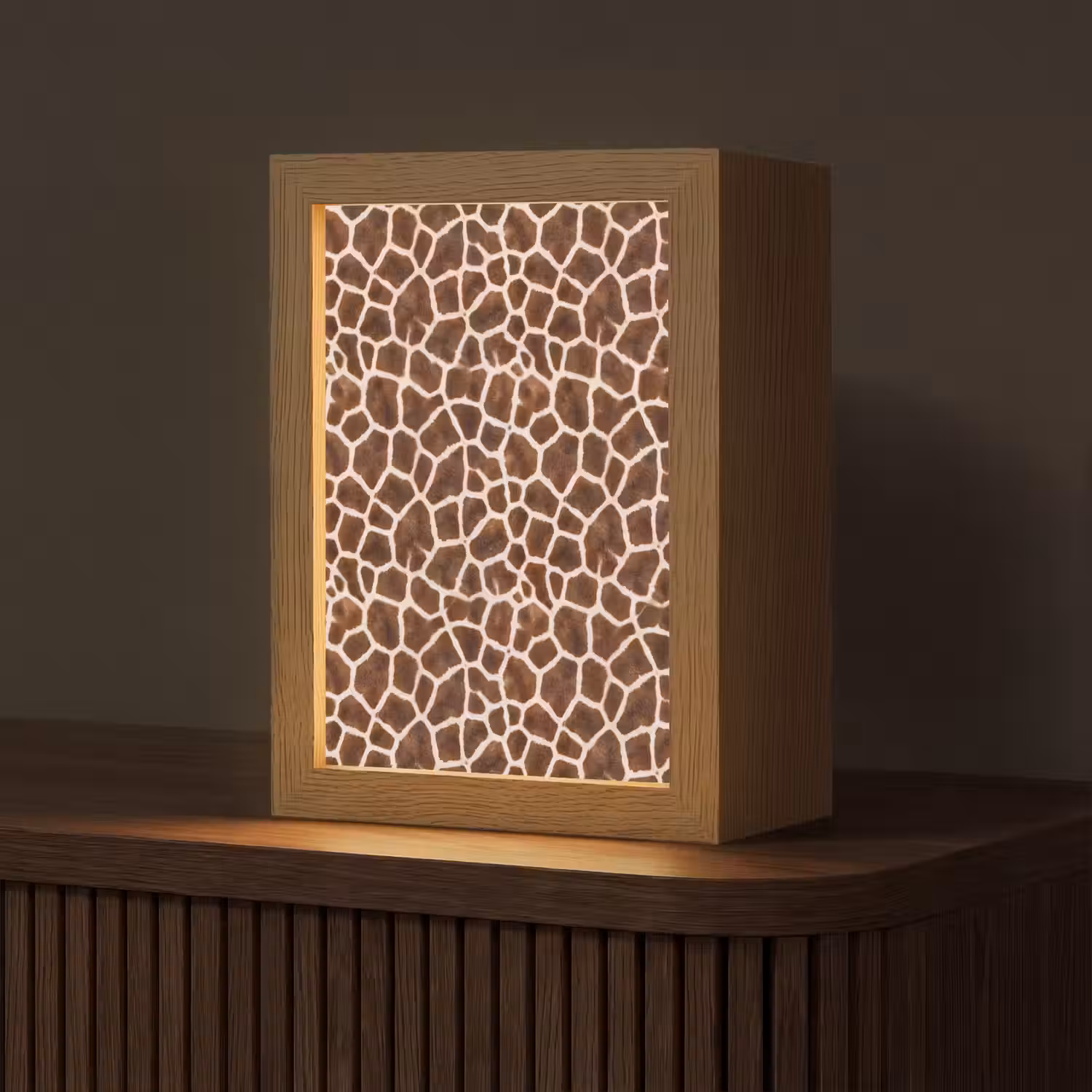 Giraf - Vacht - Klassiek - Bruin Light Box met kabel (Tafellamp) klein -z3d_website