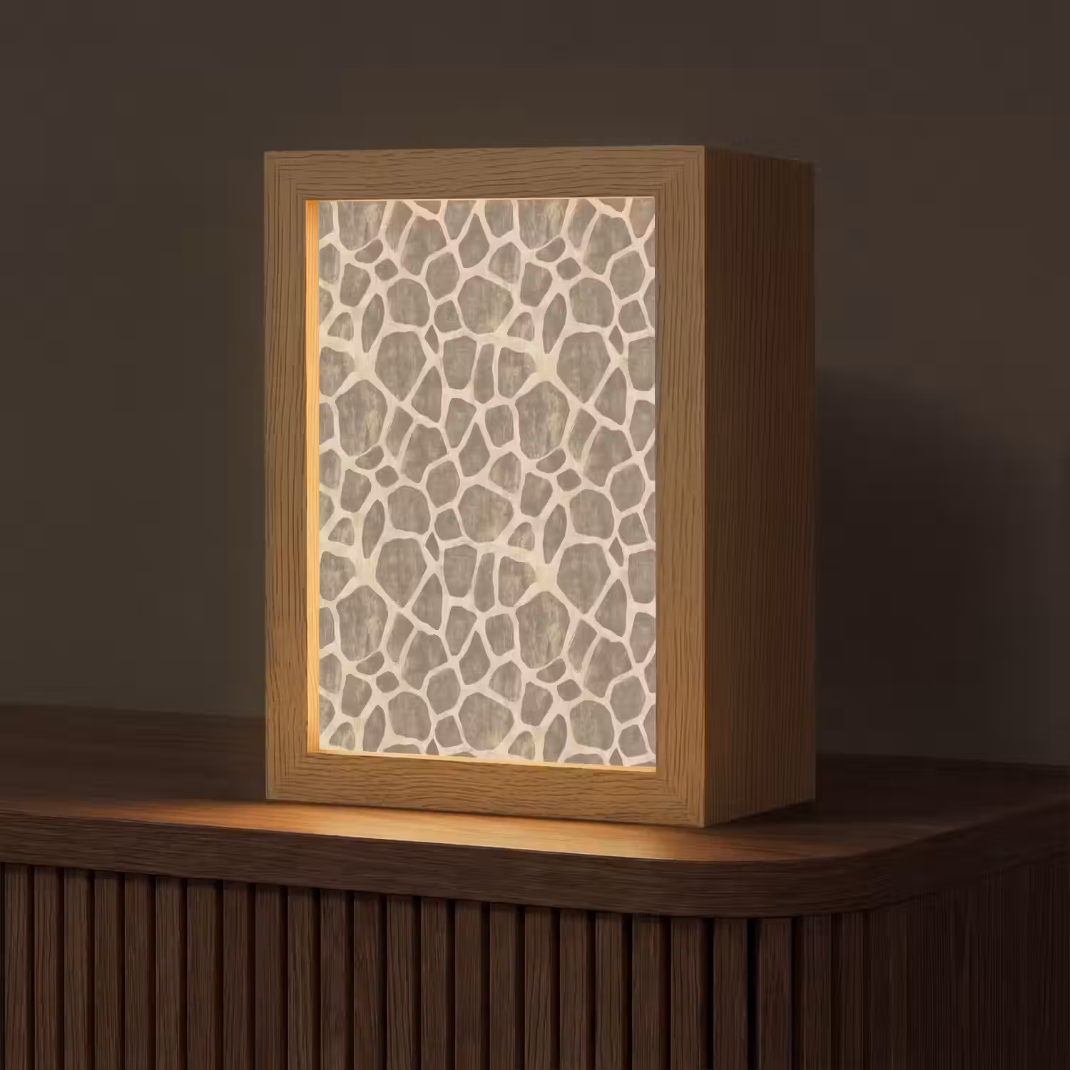 Giraf - Patroon - Beige - Bruin Light Box met kabel (Tafellamp) klein 925 -z3d_website