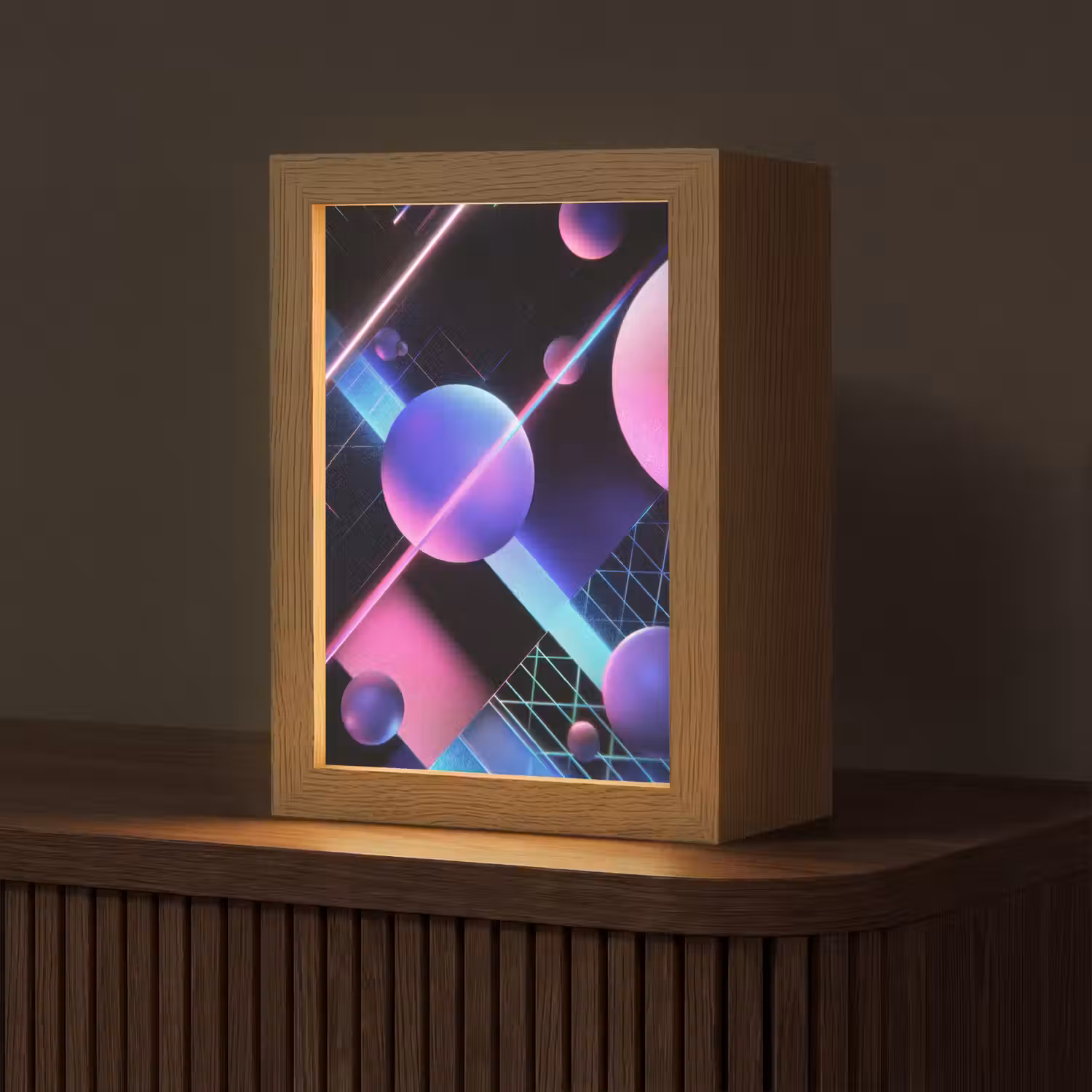 Bollen - Neon - Lijnen - Roze Light Box met kabel (Tafellamp) klein -z3d_website