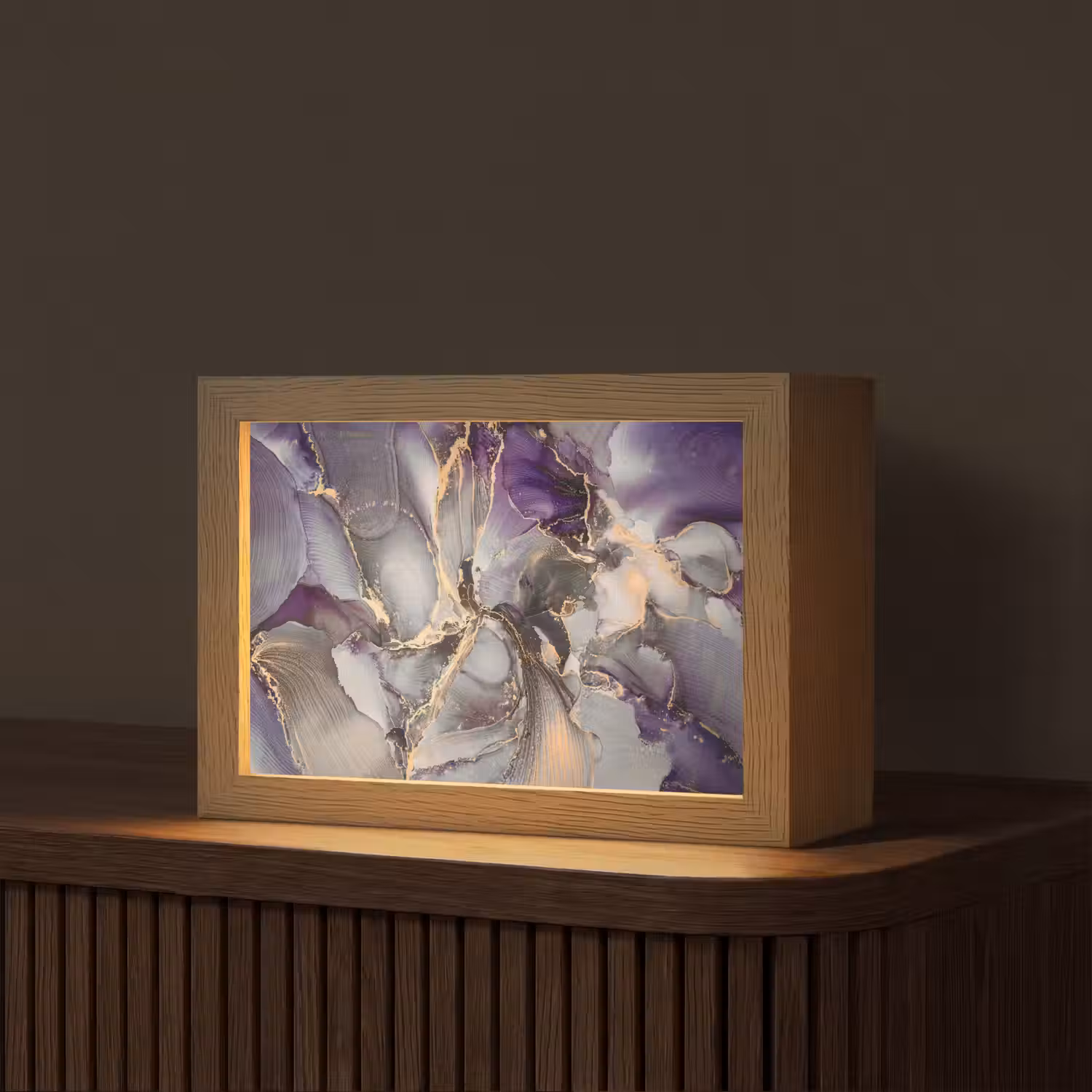 Goud - Paars - Marmer Light Box met kabel (Tafellamp) klein -z3d_website