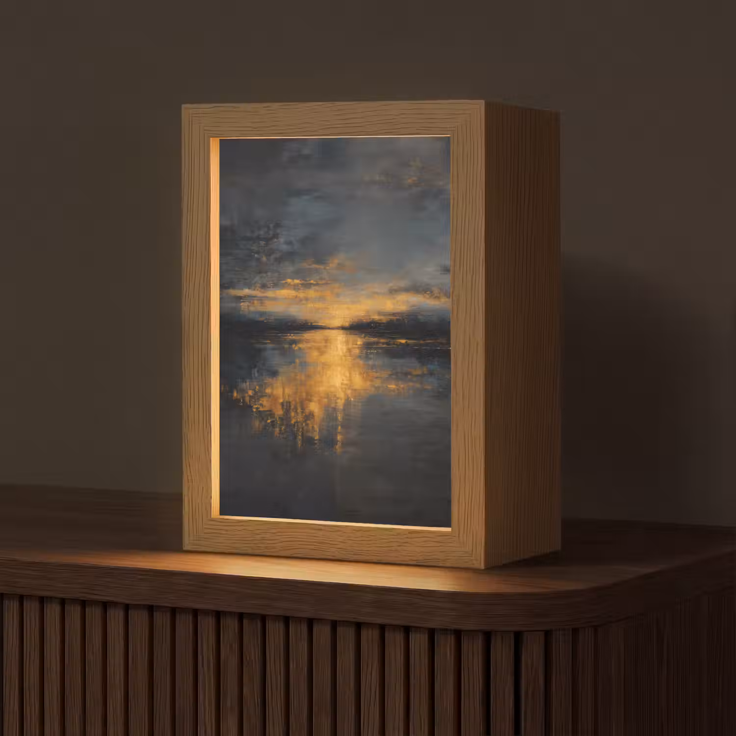 Gouden Reflectie op Water Light Box met kabel (Tafellamp) klein -z3d_website