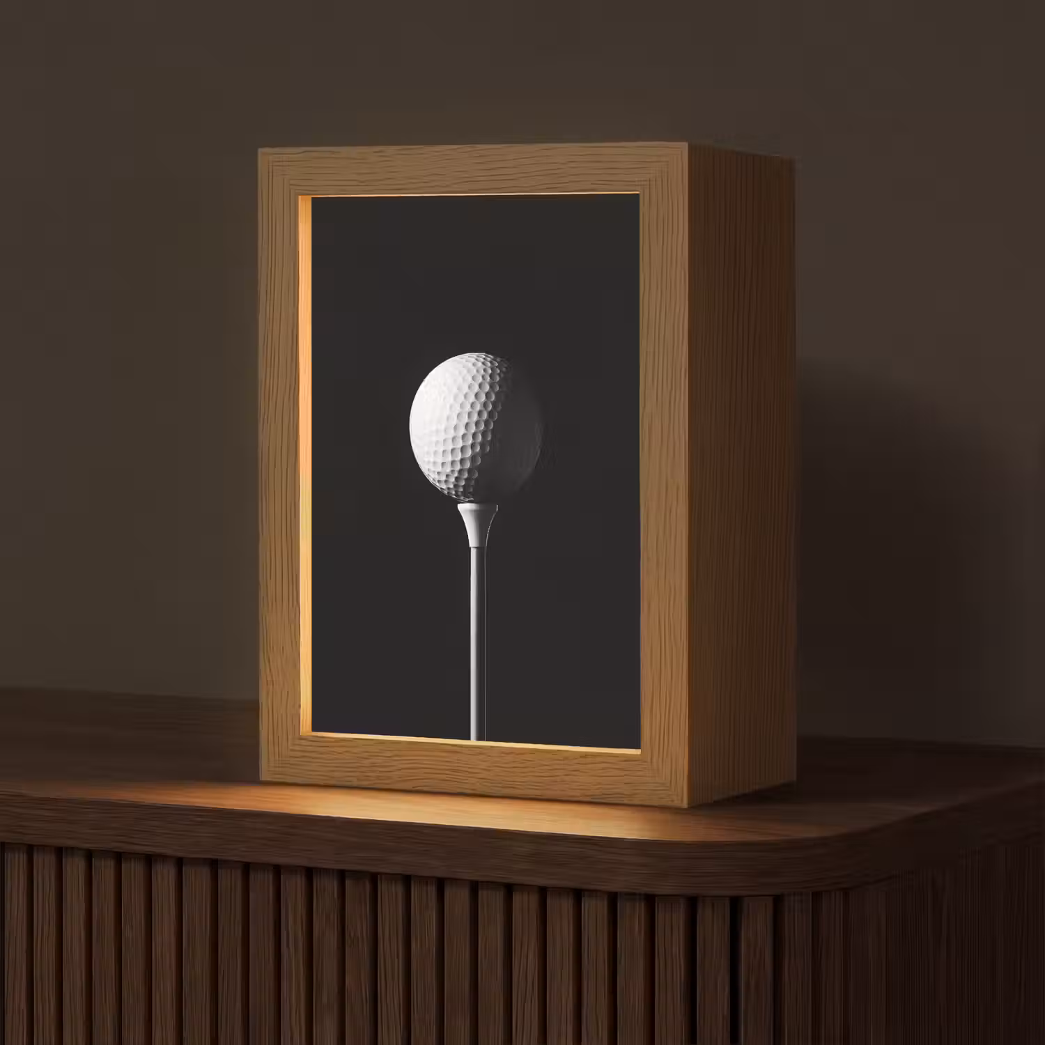 Golfbal - Minimalistisch - Wit Light Box met kabel (Tafellamp) klein -z3d_website