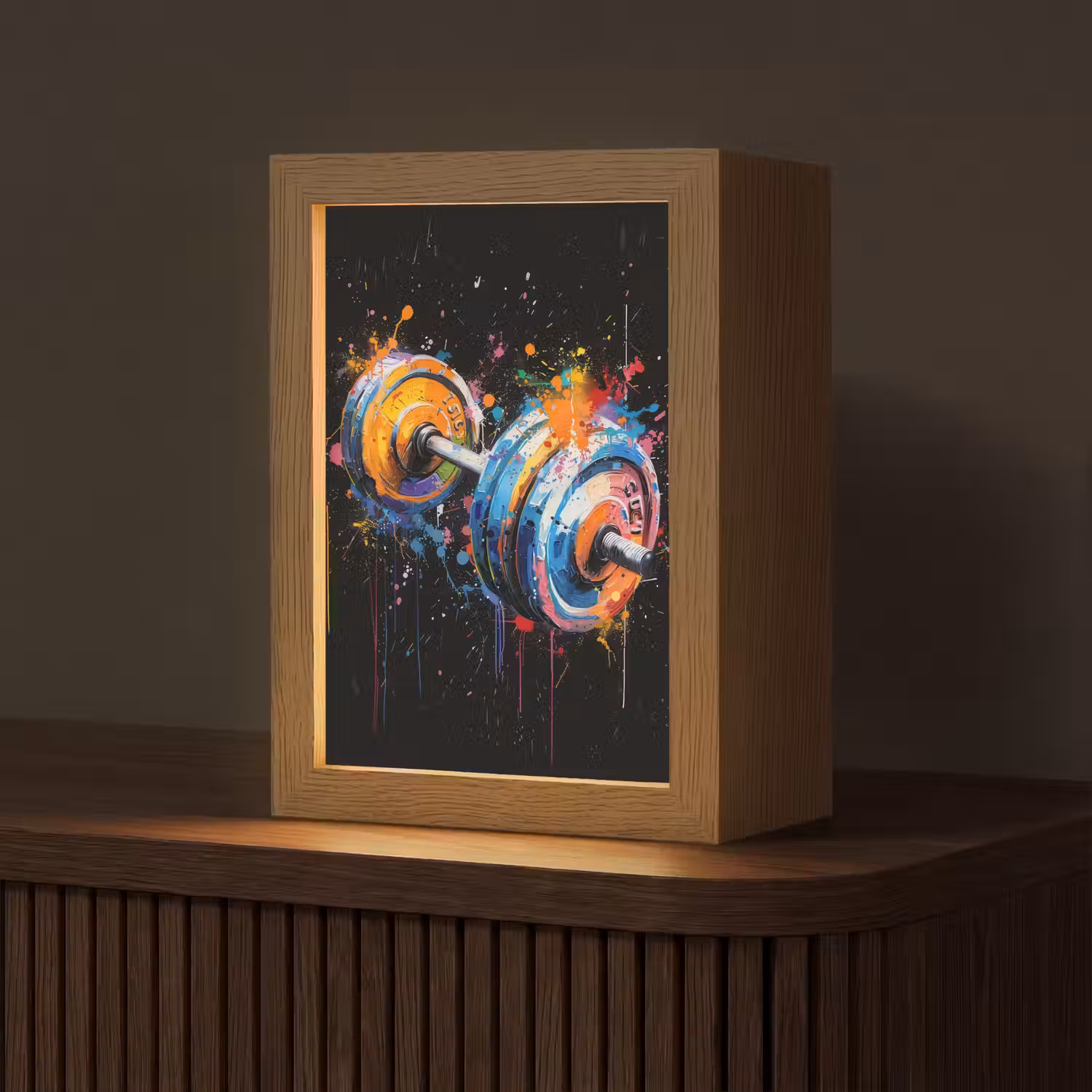 Graffiti - Sport - Fitness - Dumbbell - Gym Light Box met kabel (Tafellamp) klein -z3d_website