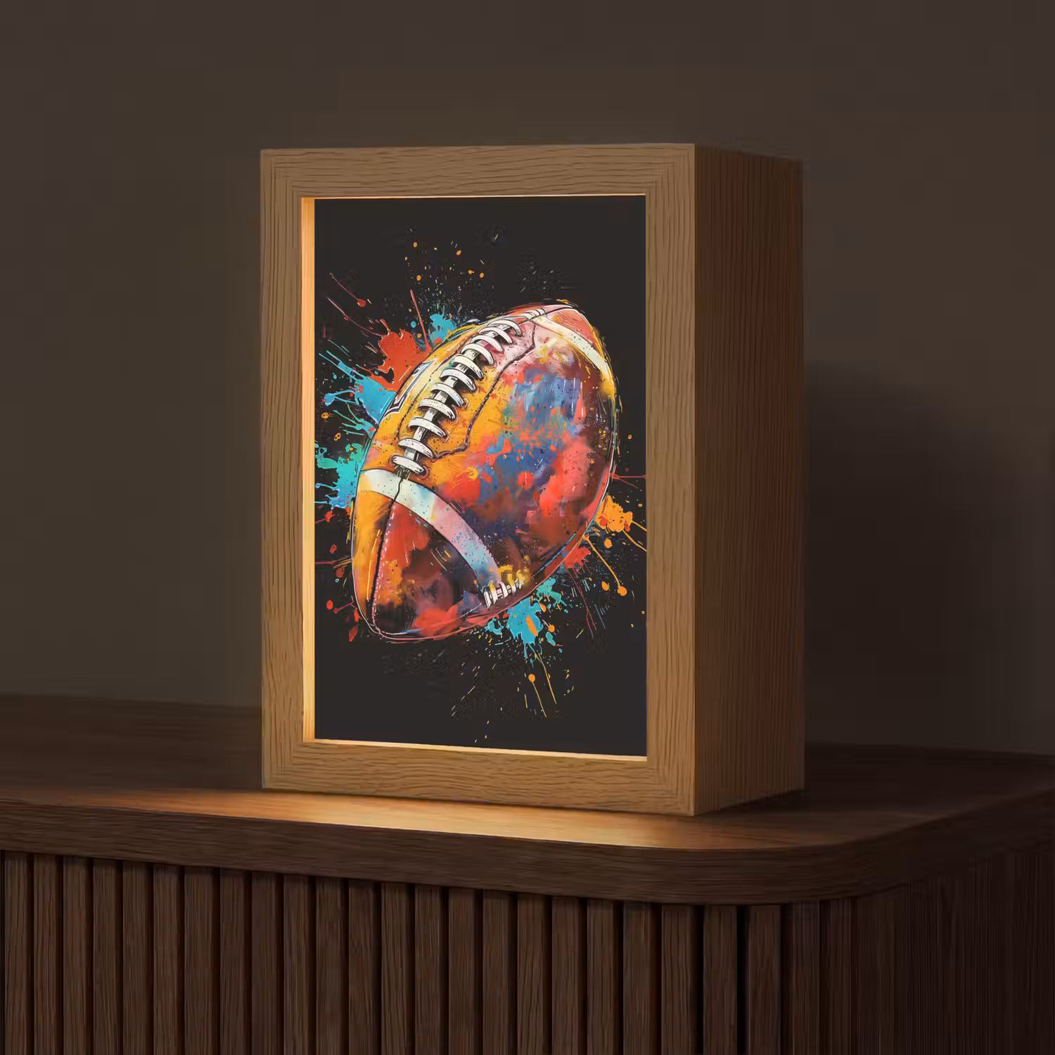 Graffiti - Sport - Rugby - American Football Light Box met kabel (Tafellamp) klein -z3d_website