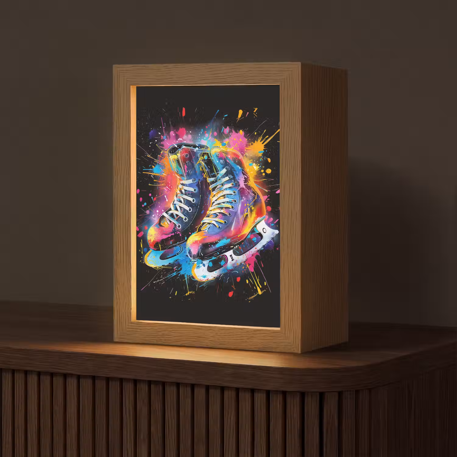 Graffiti - Sport - Schaatsen - Verf Light Box met kabel (Tafellamp) klein -z3d_website