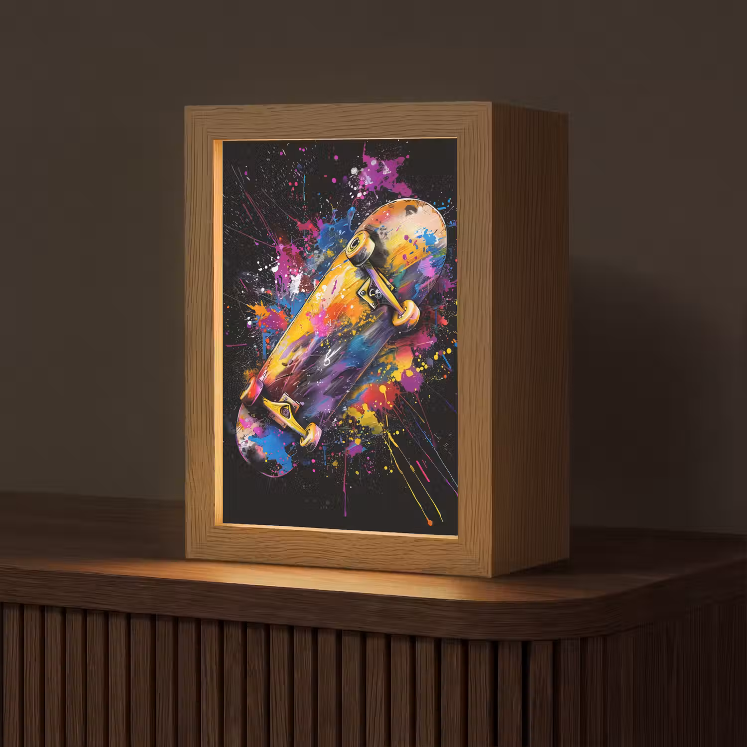 Graffiti - Sport - Skateboard - Skate Light Box met kabel (Tafellamp) klein -z3d_website