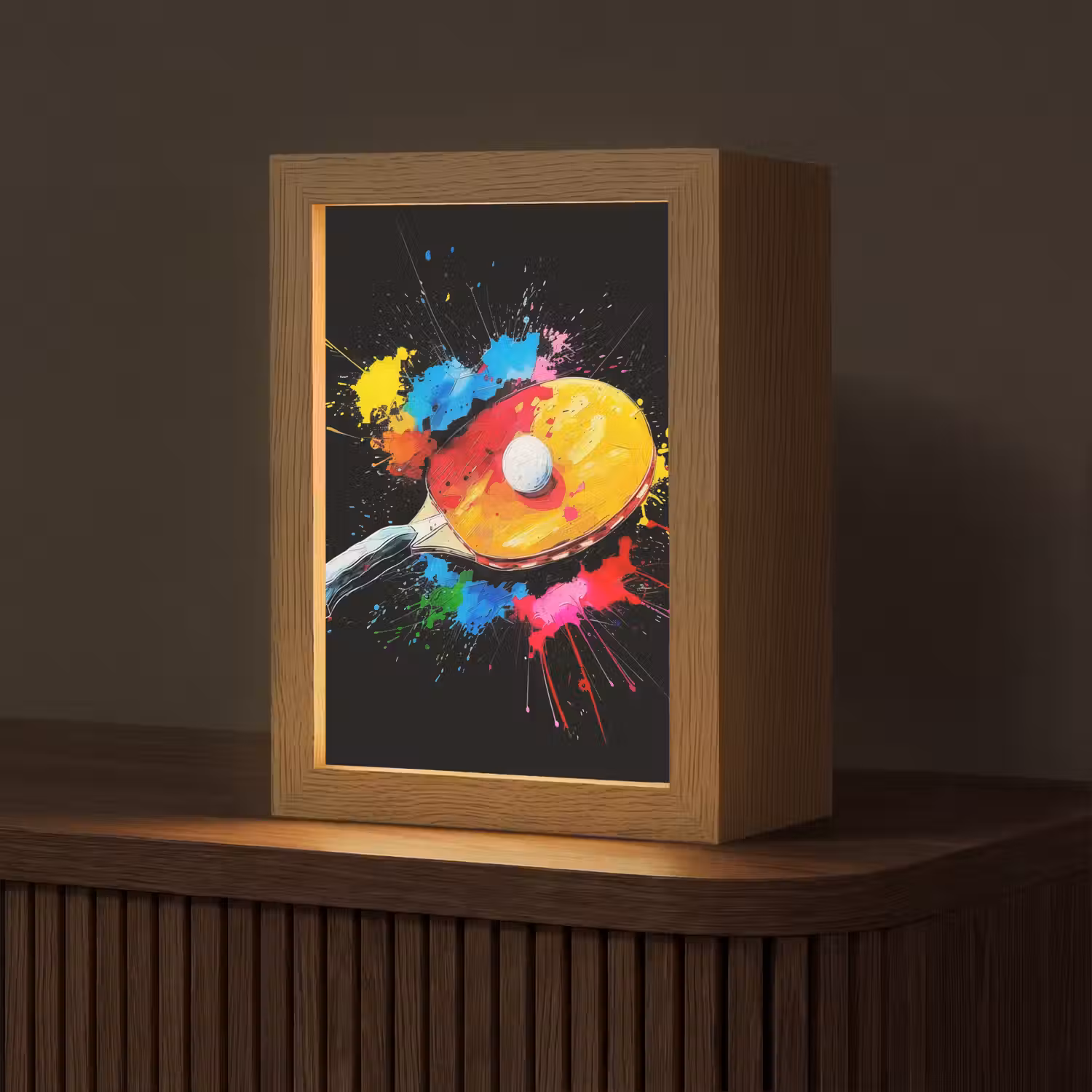 Graffiti - Sport - Tafeltennis - Verf Light Box met kabel (Tafellamp) klein -z3d_website