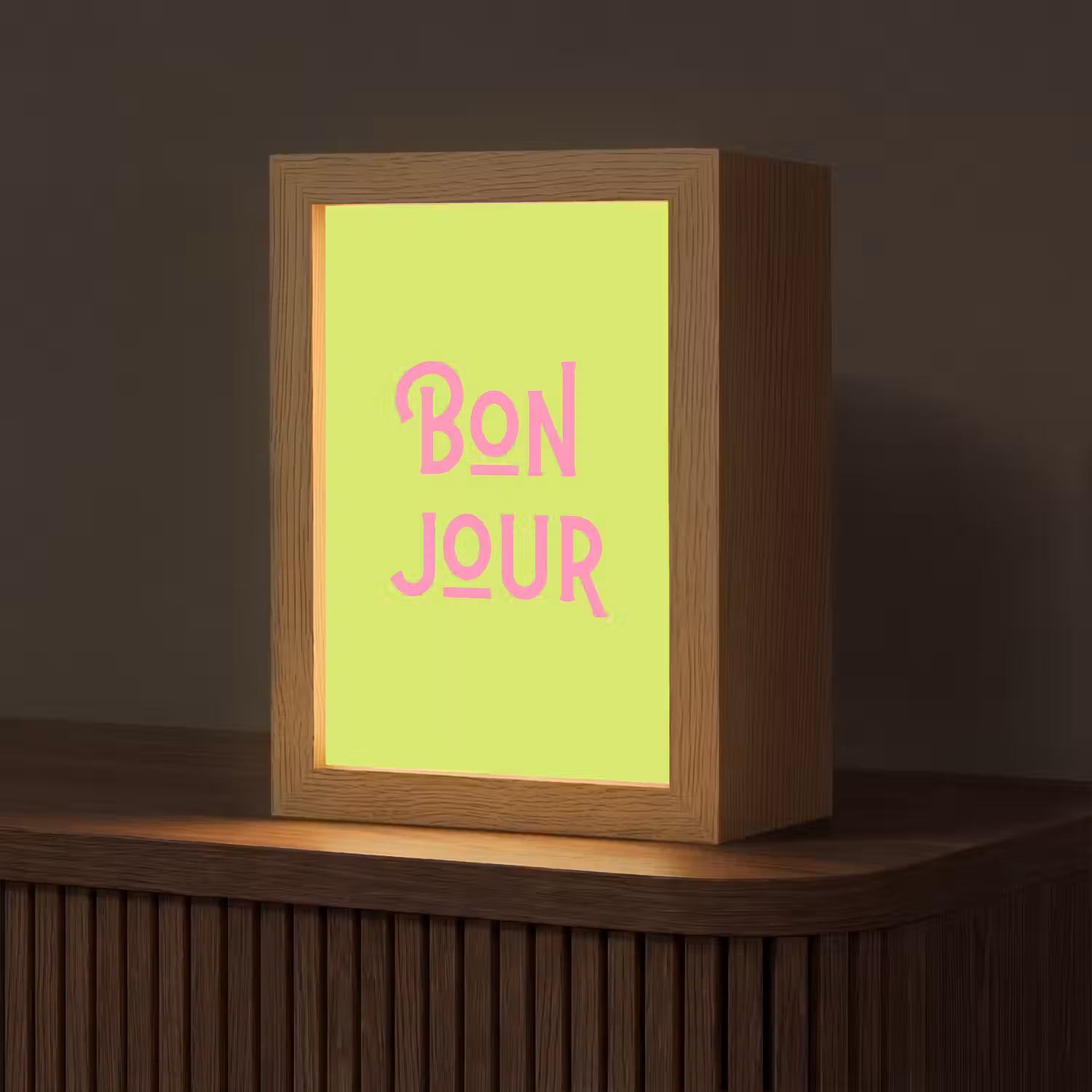 Groen - Roze bonjour - art-deco Light Box met kabel (Tafellamp) klein -z3d_website