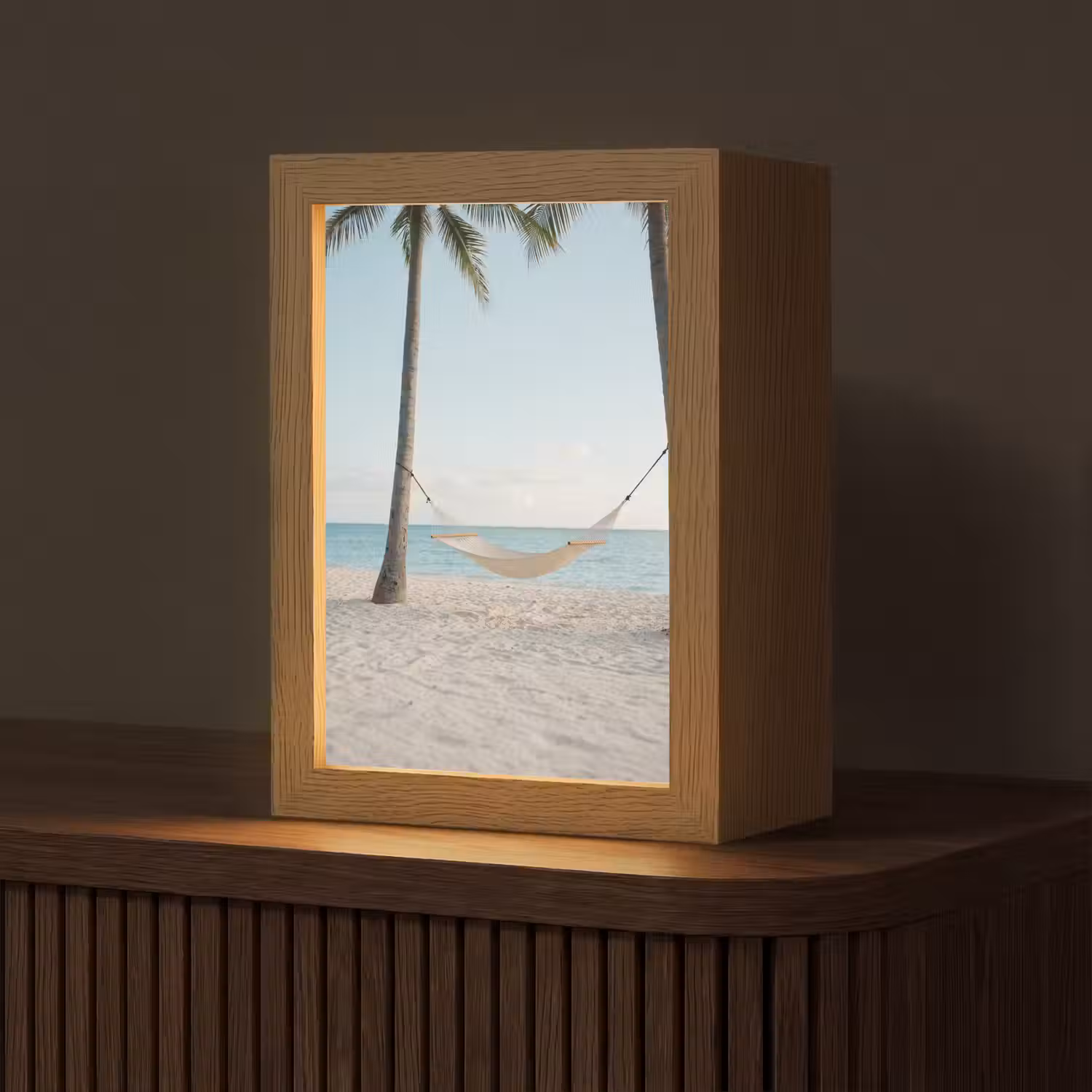 Hangmat - Strand - Wit Light Box met kabel (Tafellamp) klein -z3d_website
