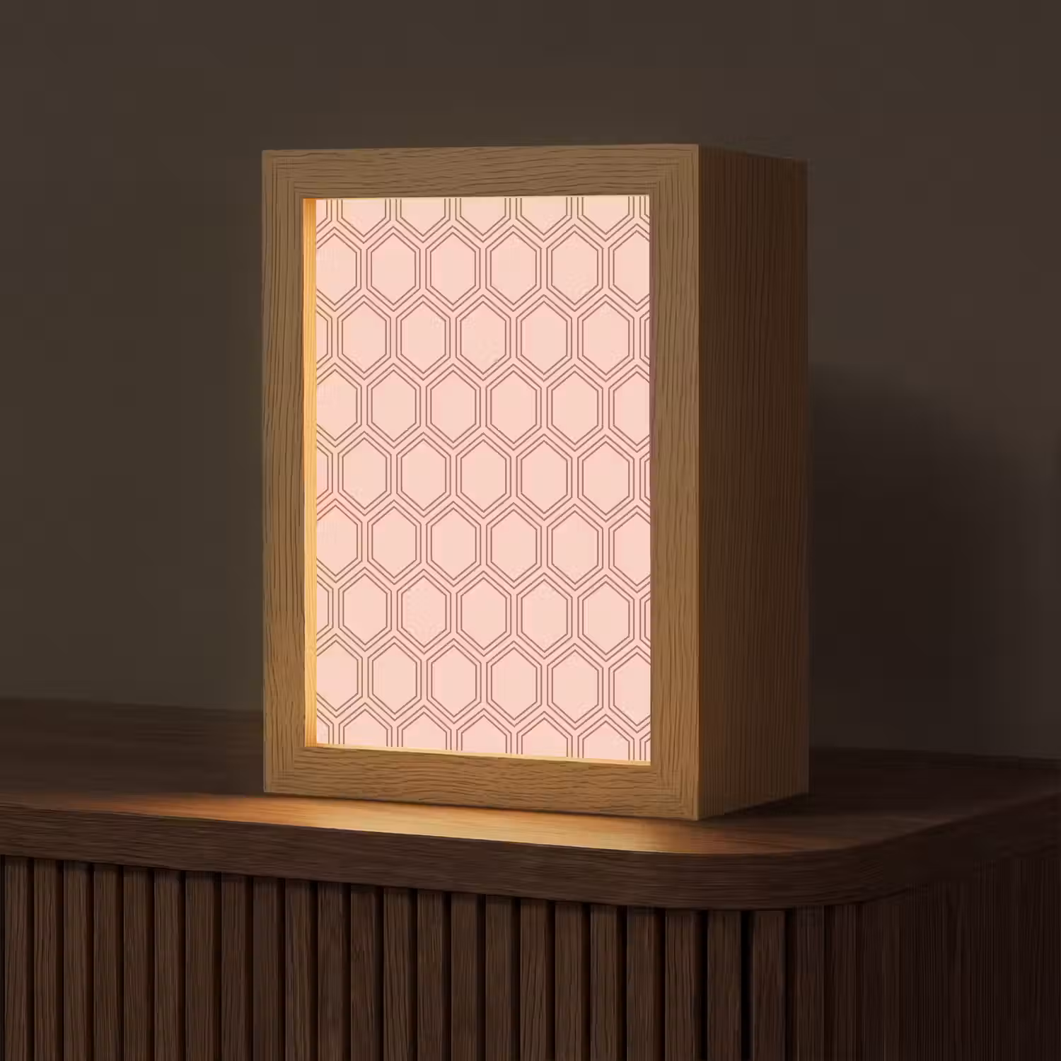 Lichtroze - Patroon - Symmetrisch Light Box met kabel (Tafellamp) klein 925 -z3d_website