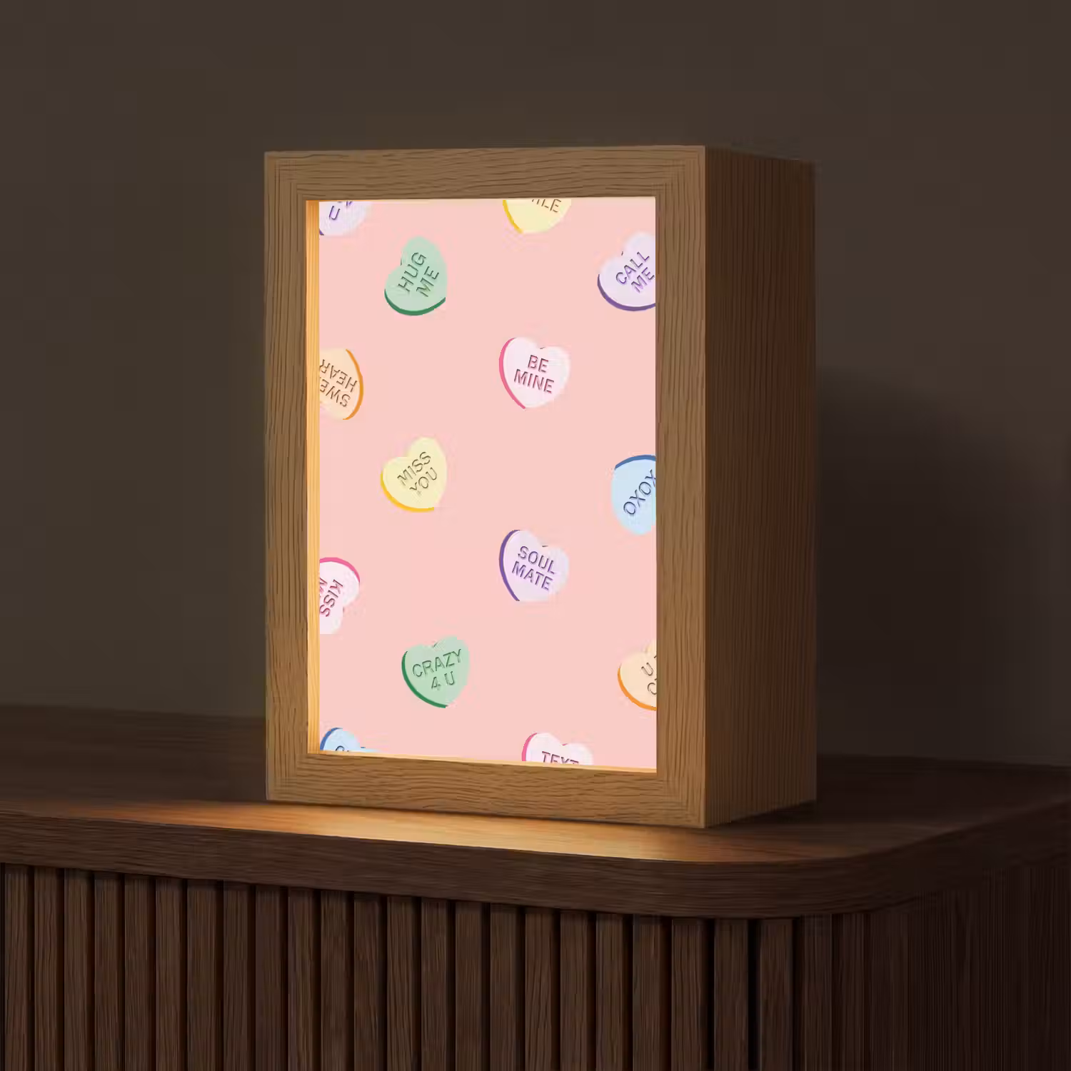 Hart - Snoep - Pastel - Tekst Light Box met kabel (Tafellamp) klein -z3d_website