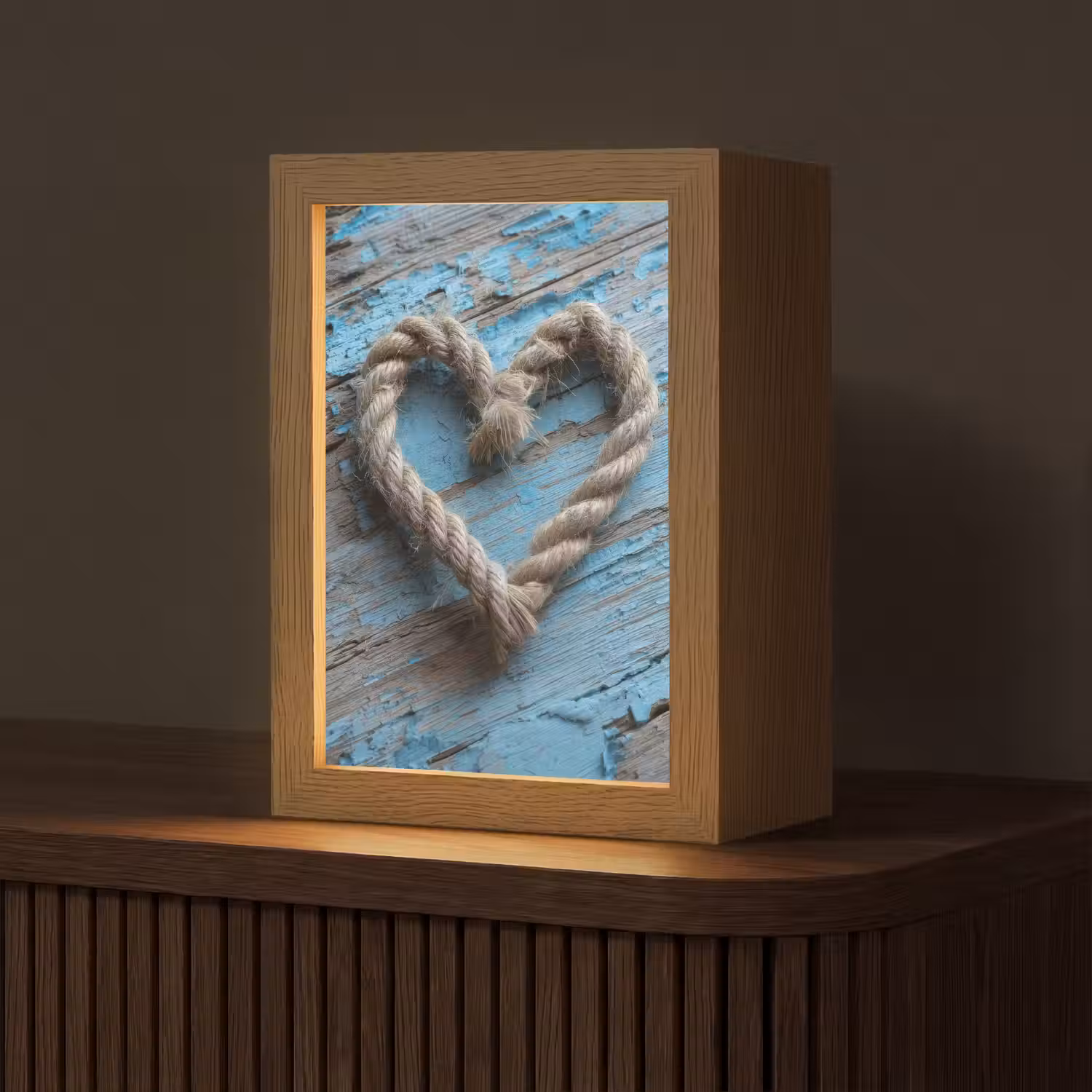 Hart - Touw - Hout - Rustiek Light Box met kabel (Tafellamp) klein -z3d_website