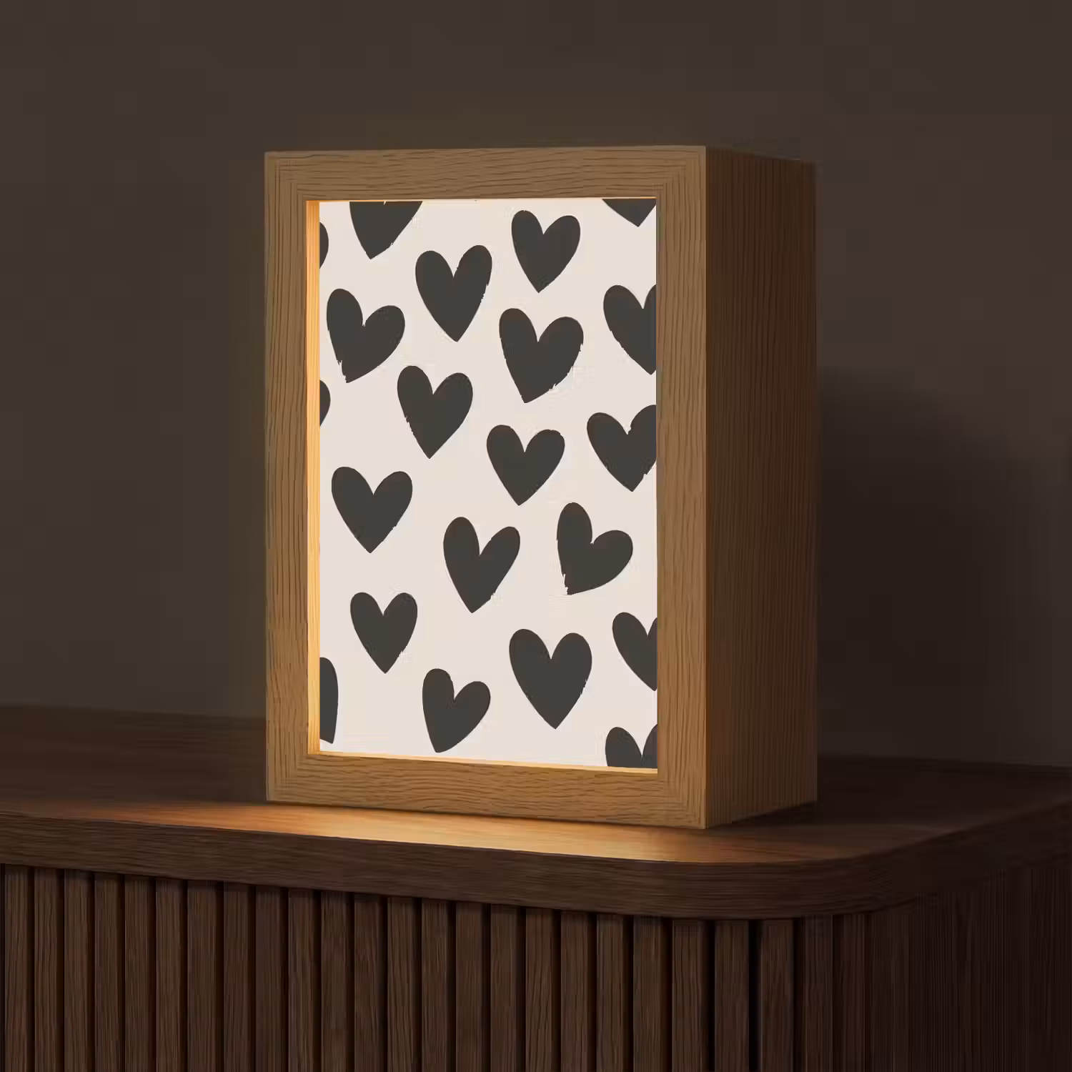 Hartjes - Zwart - Beige Light Box met kabel (Tafellamp) klein -z3d_website
