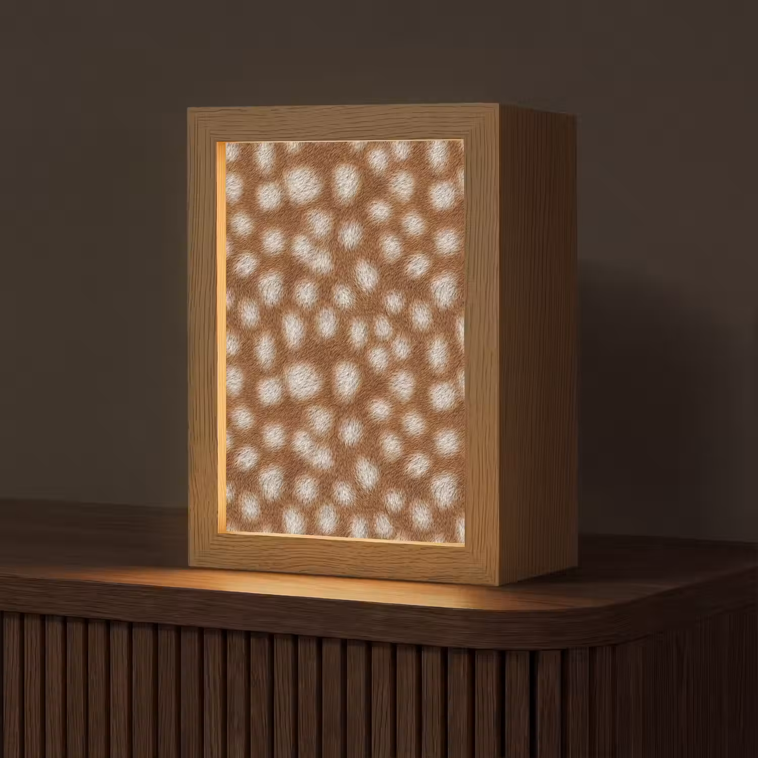 Hert - Vacht - Bruin Light Box met kabel (Tafellamp) klein 925 -z3d_website