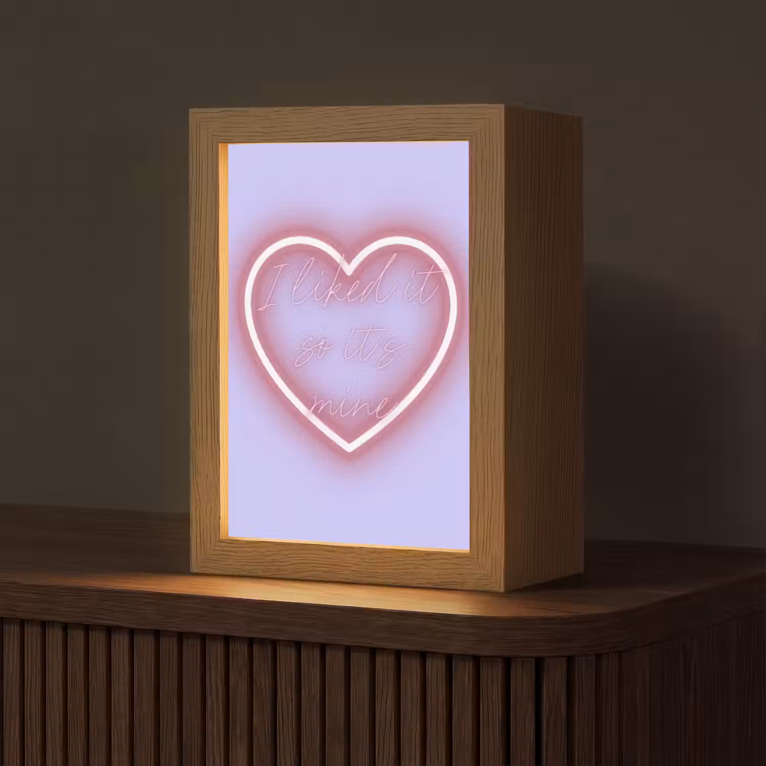 I liked it so it's mine - Neon hart - Paars Light Box met kabel (Tafellamp) klein -z3d_website