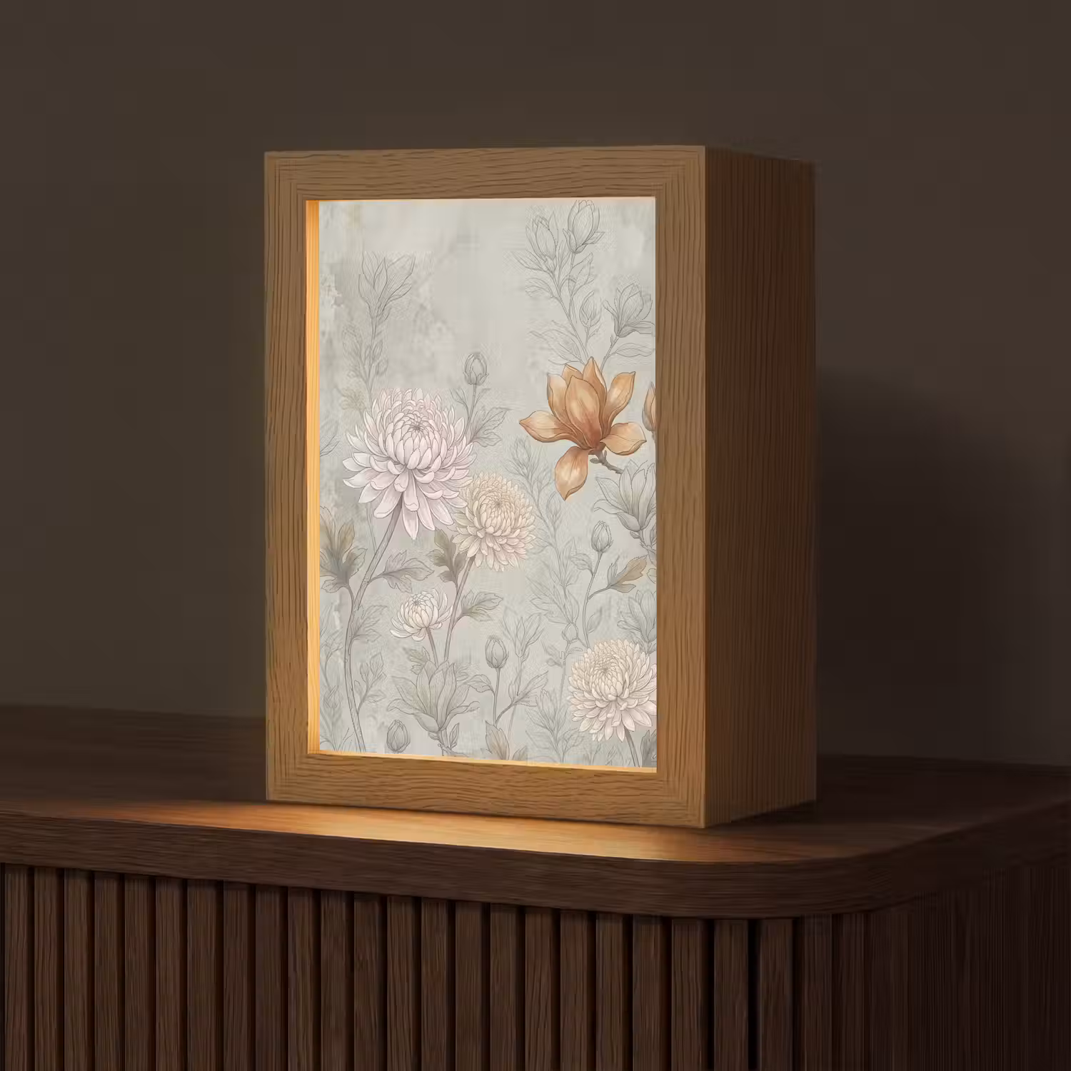 Illustratie - Bloemen - Groen Light Box met kabel (Tafellamp) klein -z3d_website