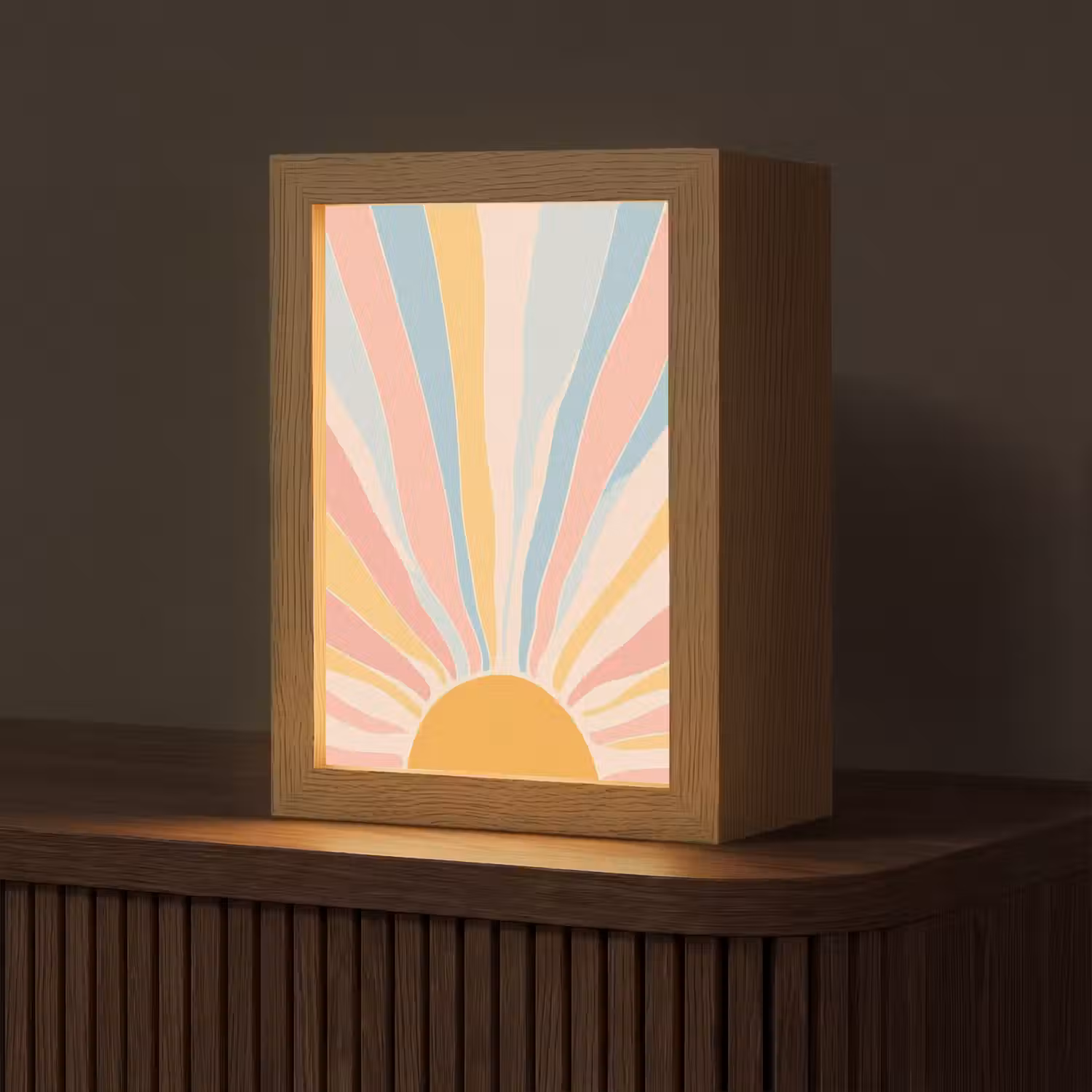 Illustratie - Zon - Pastelkleuren Light Box met kabel (Tafellamp) klein -z3d_website