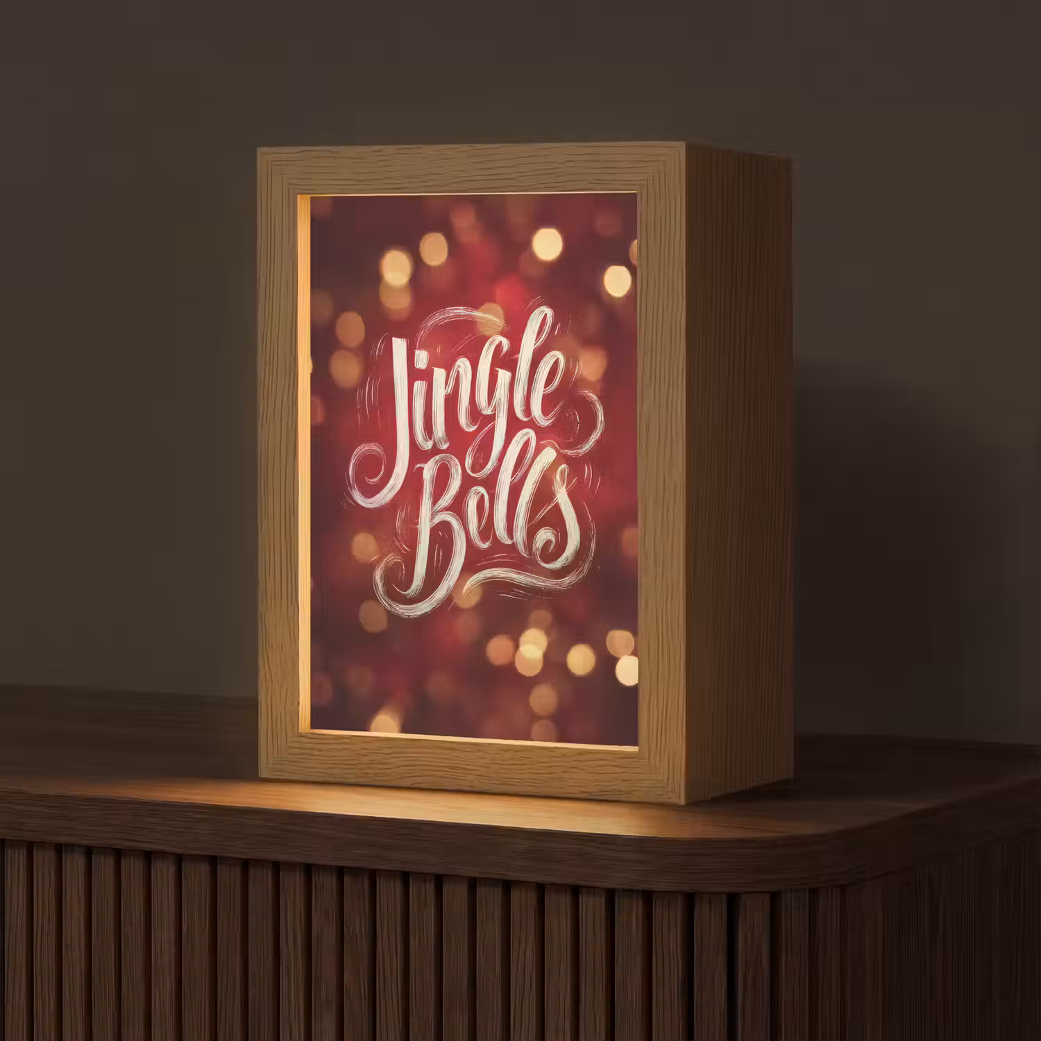 Jingle - Bells - Kerst - Rood Light Box met kabel (Tafellamp) klein -z3d_website