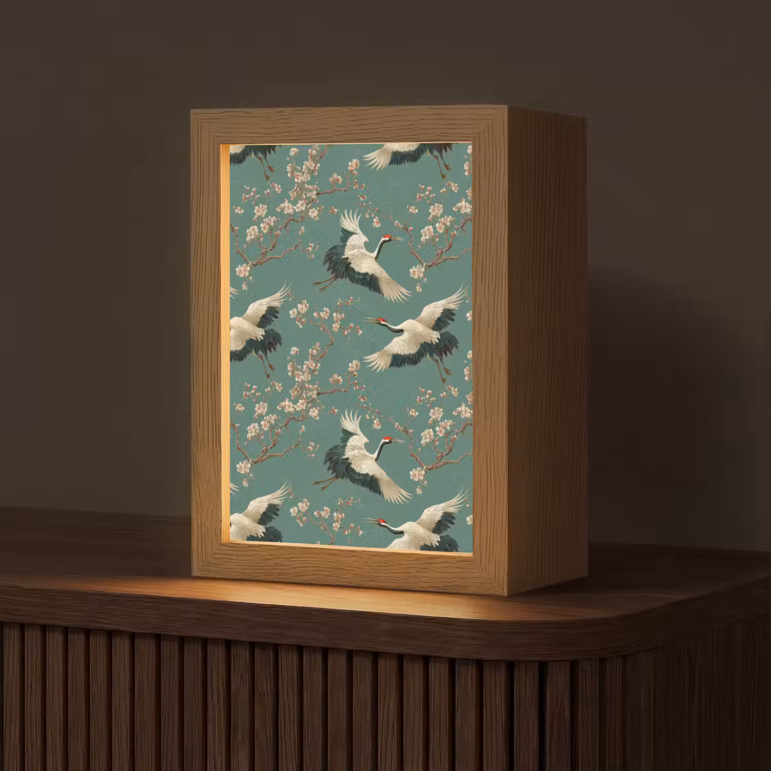 Kersenbloesem - Kraamvogels - Groen Light Box met kabel (Tafellamp) klein 925 -z3d_website