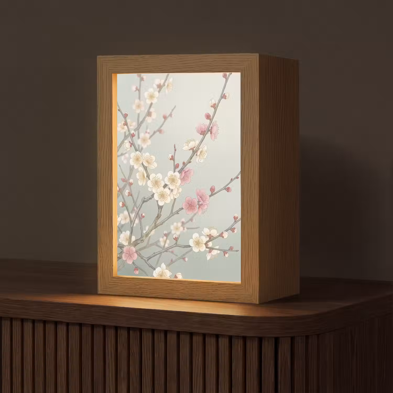 Kersen - Bloesem - Groen Light Box met kabel (Tafellamp) klein -z3d_website