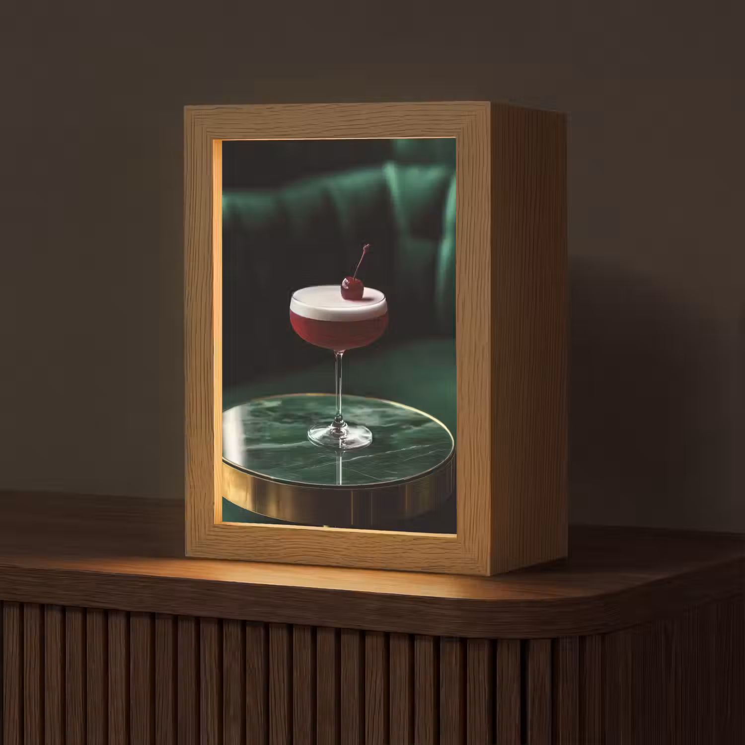 Kers - Cocktail - Rood - Marmer Light Box met kabel (Tafellamp) klein -z3d_website