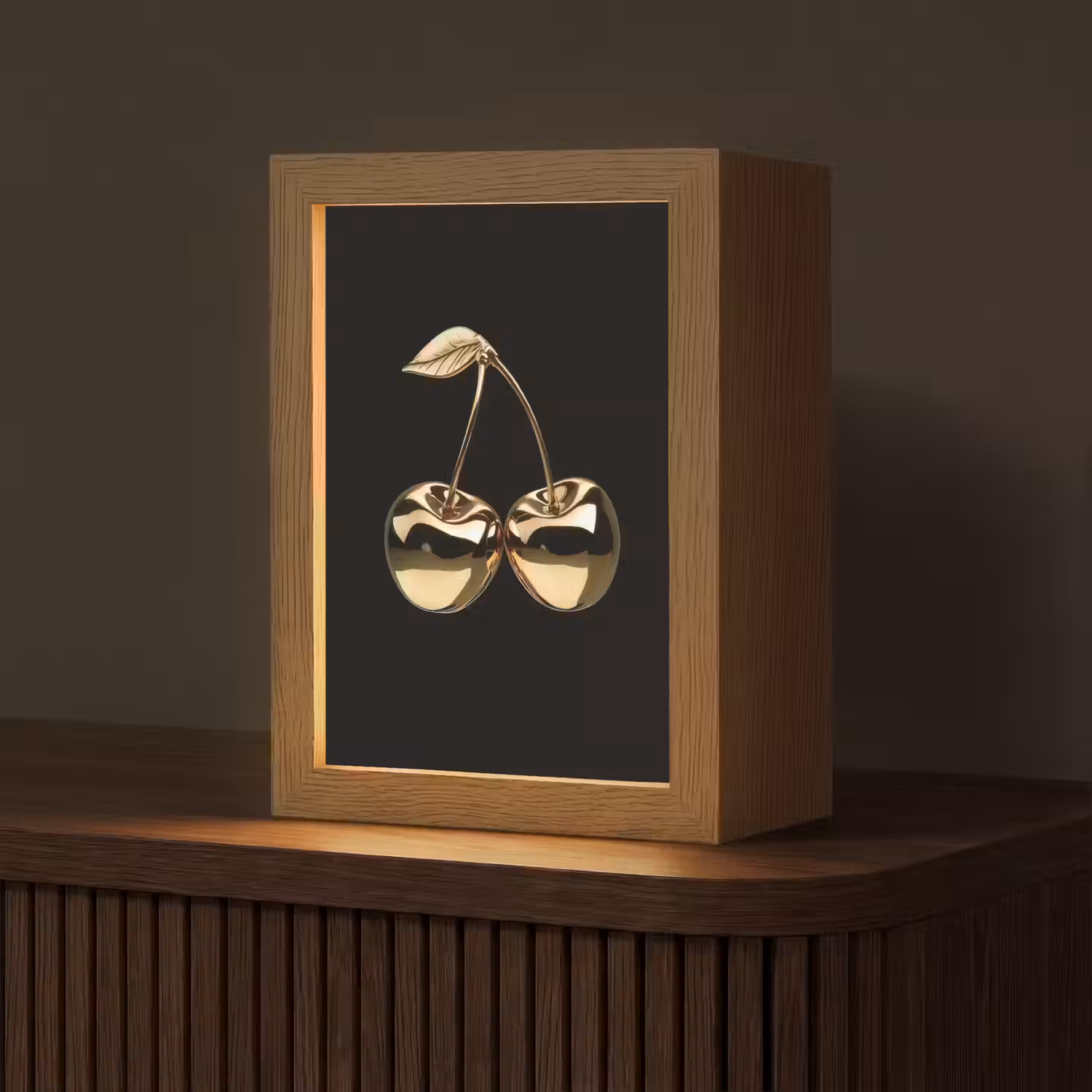 Kersen - Zwart - Goud - Chrome Light Box met kabel (Tafellamp) klein -z3d_website