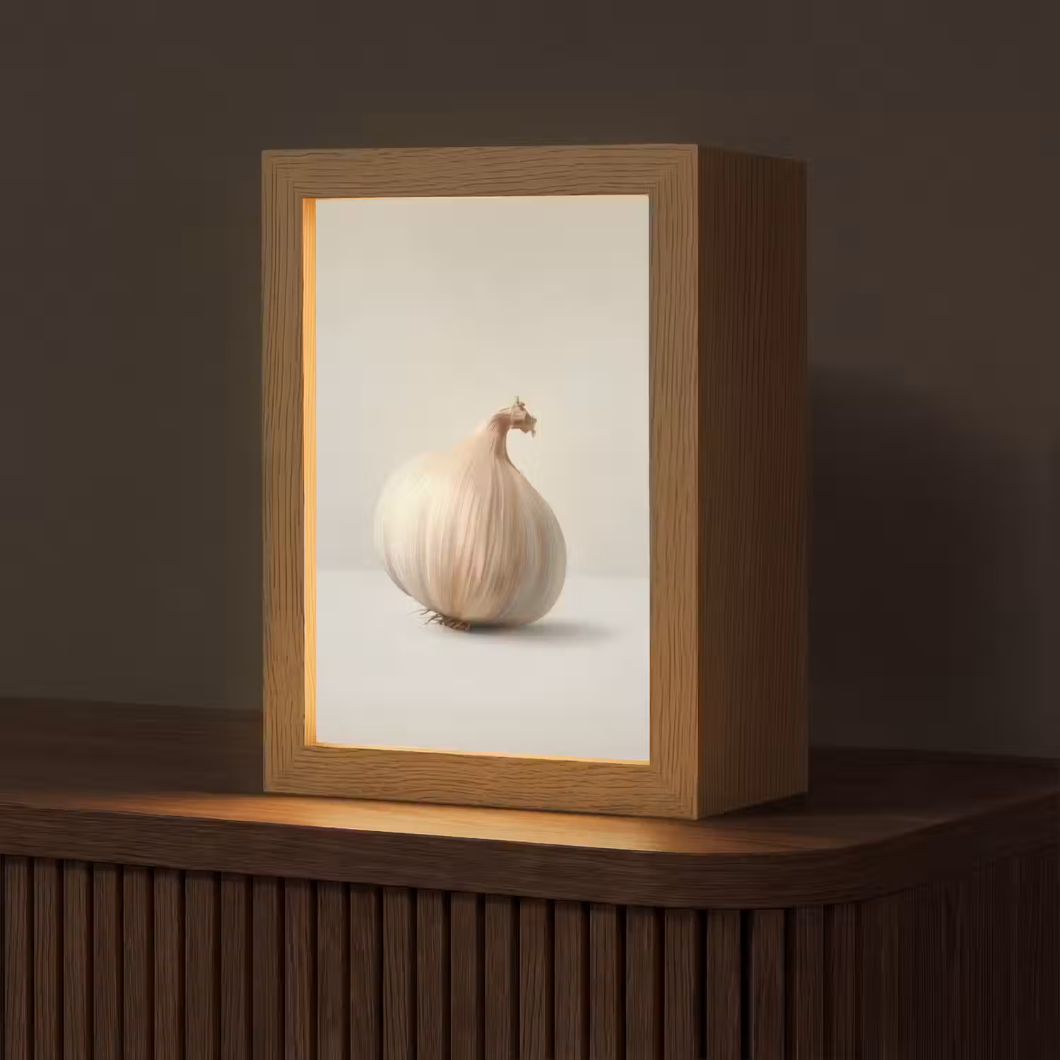Knoflook - Natuurlijk - Beige Light Box met kabel (Tafellamp) klein -z3d_website