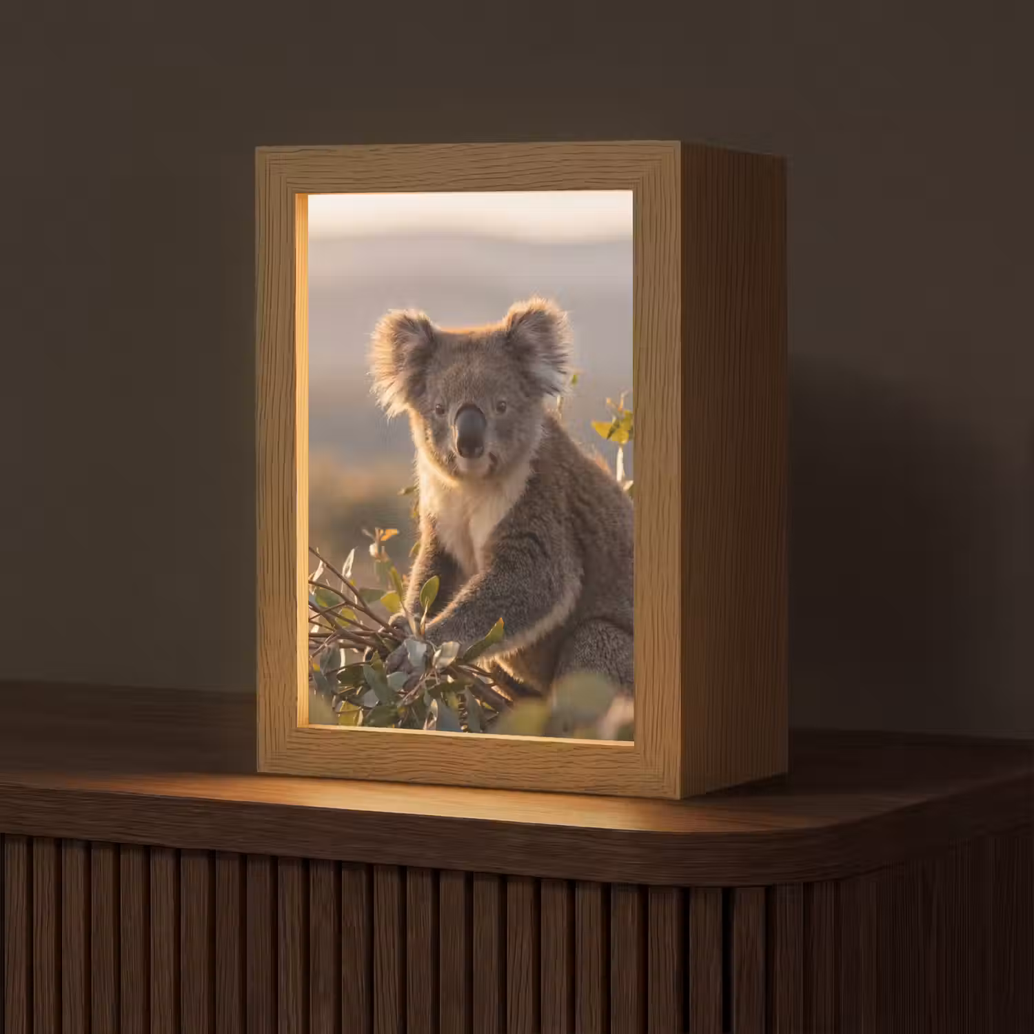 Koala - Bladeren - Ochtendlicht Light Box met kabel (Tafellamp) klein -z3d_website