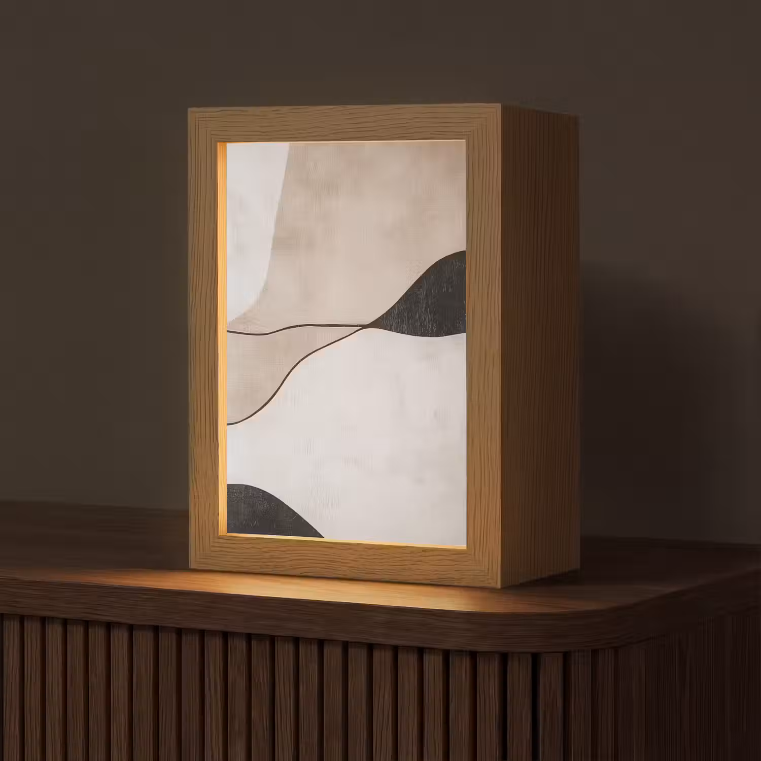 Contourlijnen - Abstracte landschap Light Box met kabel (Tafellamp) klein -z3d_website