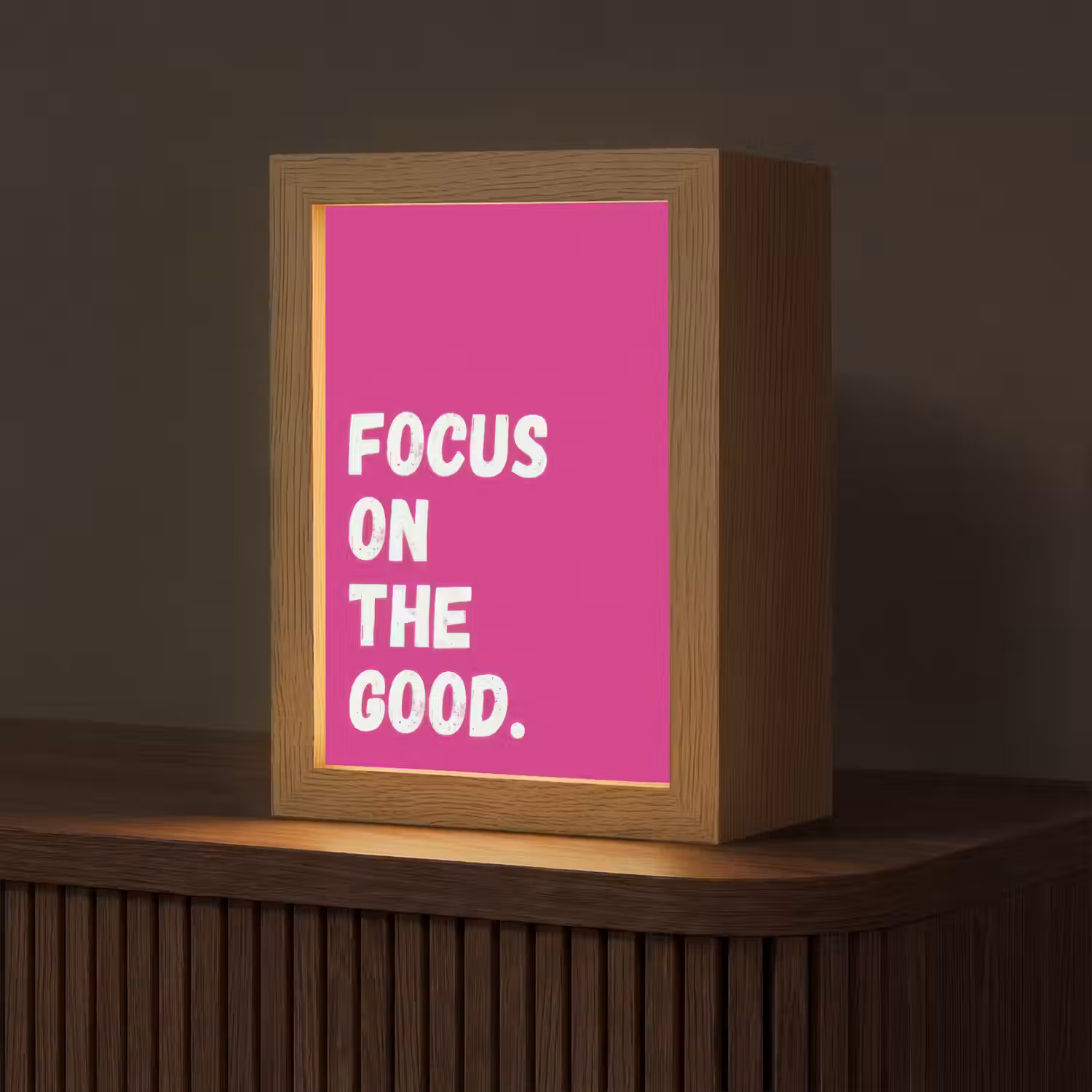 Focus on the good - Roze - Simple Light Box met kabel (Tafellamp) klein -z3d_website