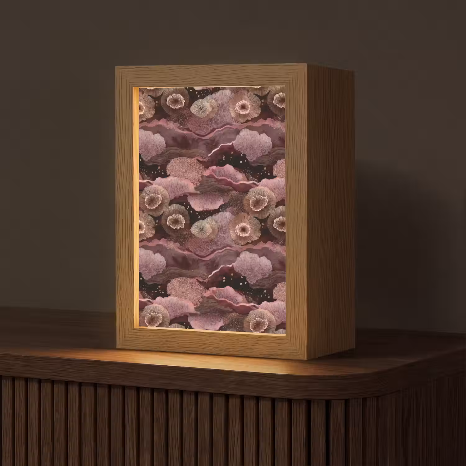 Koraal - Organisch - Roze Light Box met kabel (Tafellamp) klein 925 -z3d_website