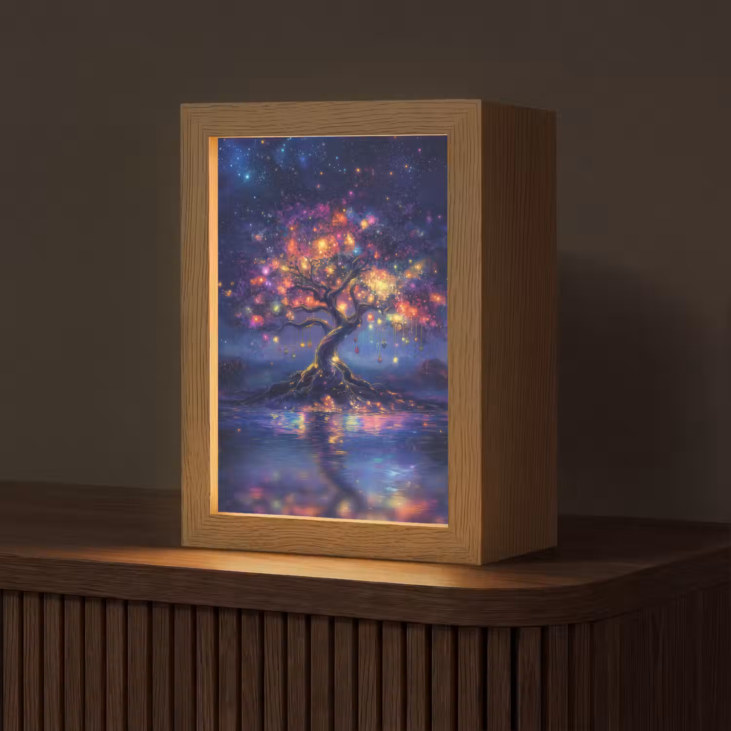 Kosmisch - lichtboom - Kerst - Kleurrijk Light Box met kabel (Tafellamp) klein -z3d_website