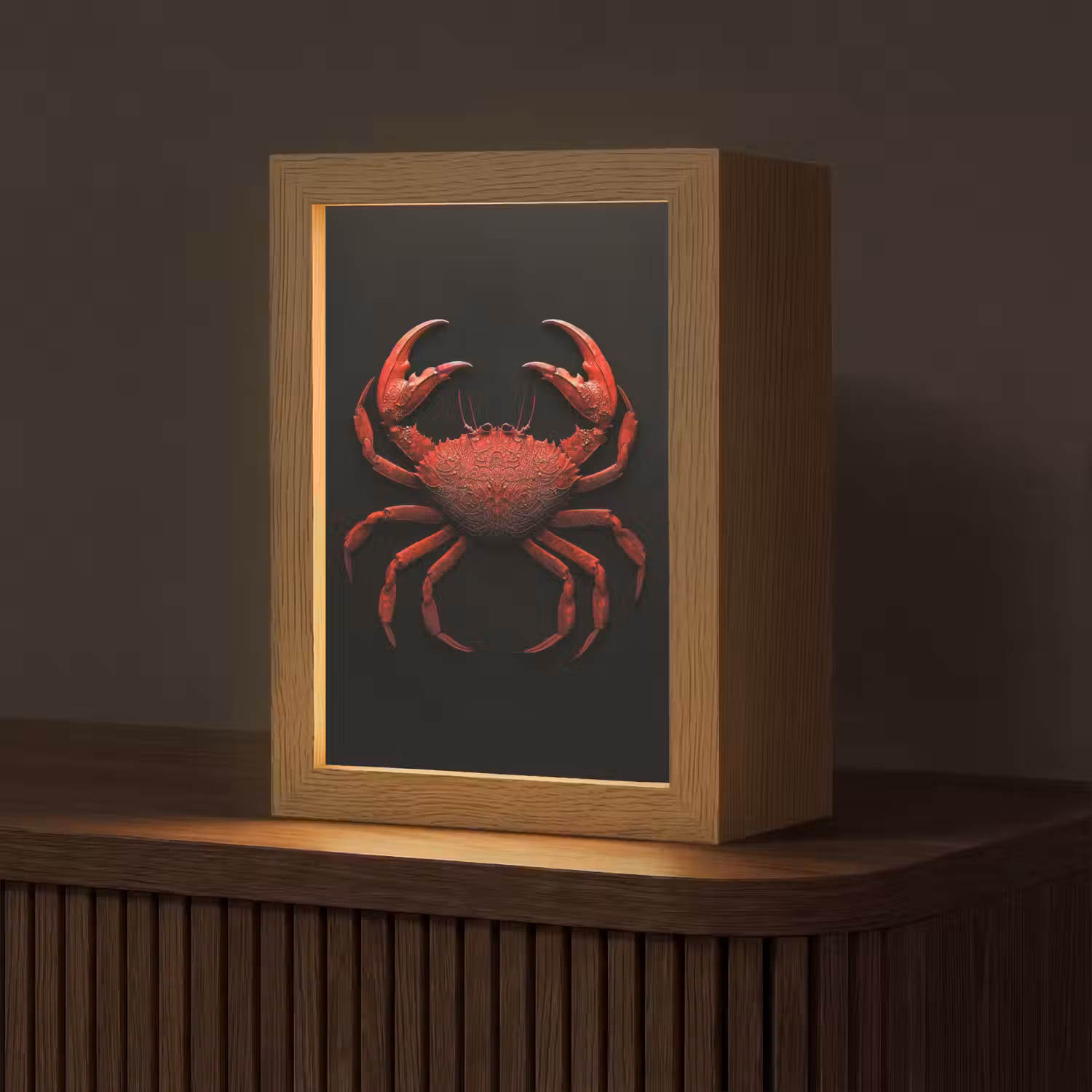 Krab - Rood - Vissen - Schaaldieren Light Box met kabel (Tafellamp) klein -z3d_website