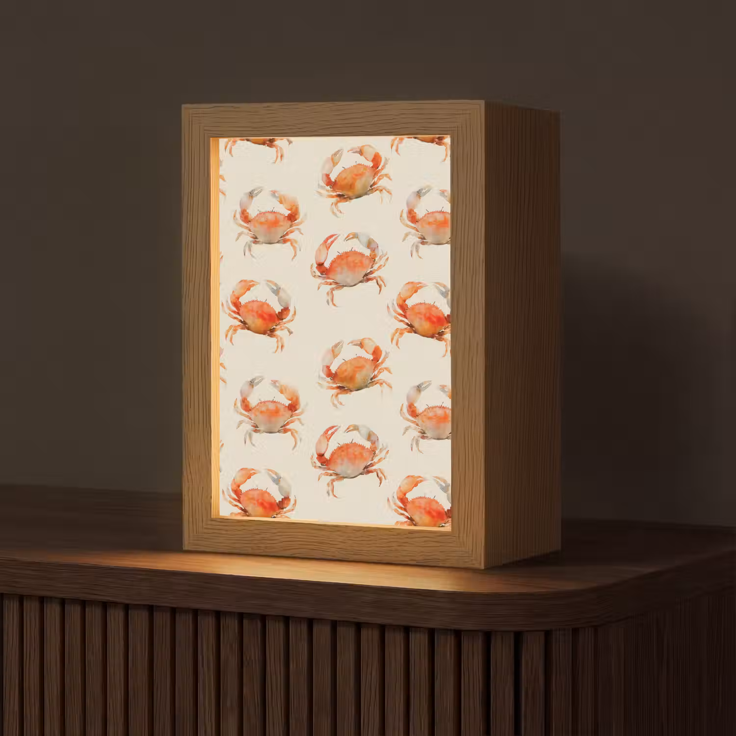 Krabben - Patroon - Oranje Light Box met kabel (Tafellamp) klein 925 -z3d_website