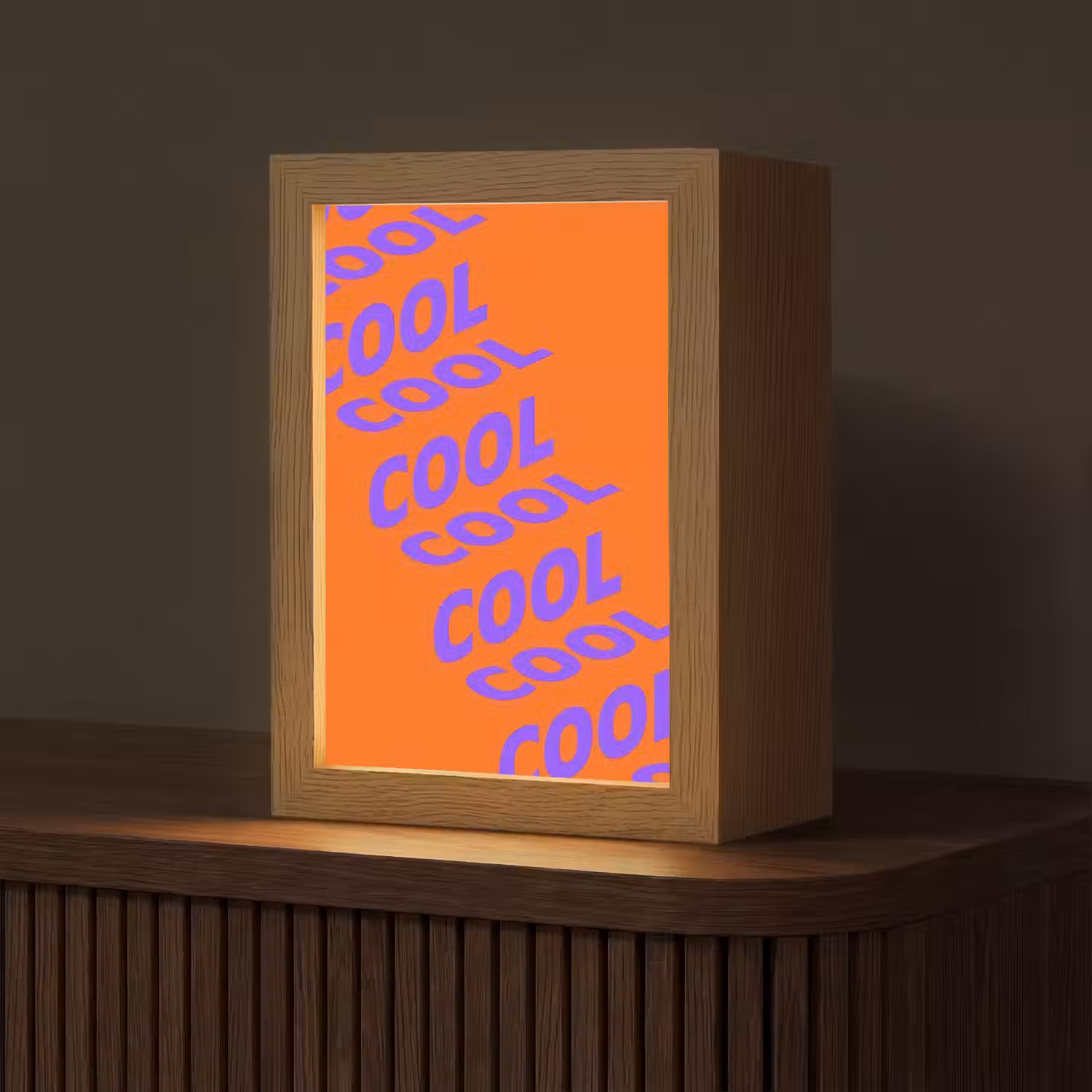Cool - Paars - Oranje Light Box met kabel (Tafellamp) klein -z3d_website