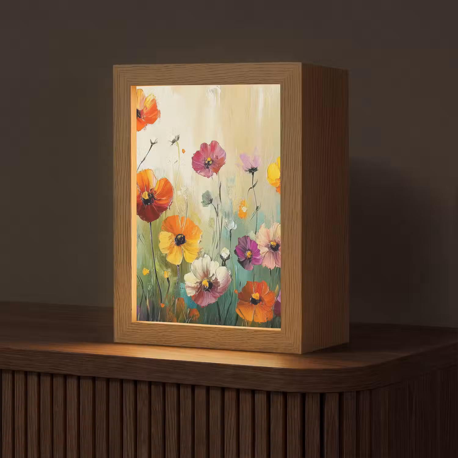 Kunst - Bloemen - Lente - Natuur Light Box met kabel (Tafellamp) klein -z3d_website