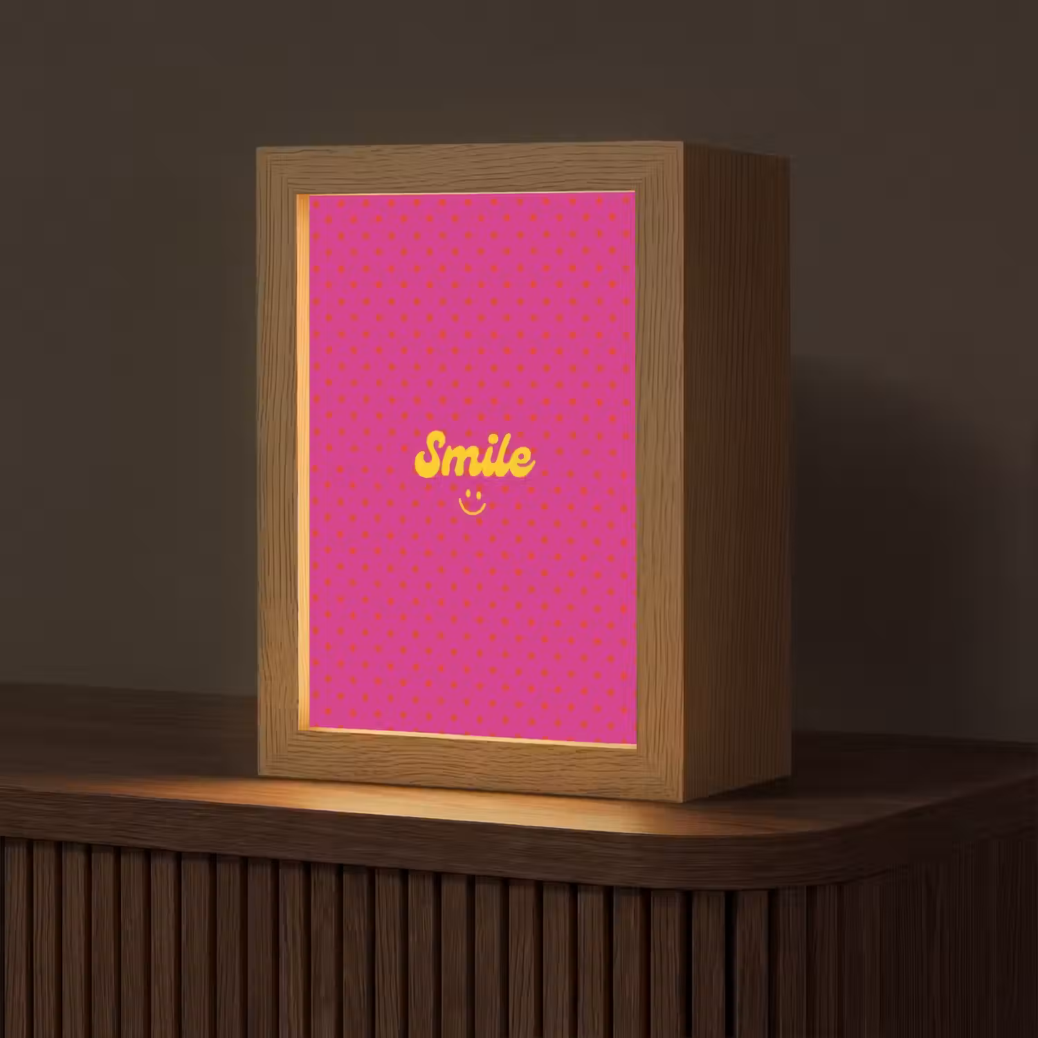 Smile - Stippen - Roze Light Box met kabel (Tafellamp) klein -z3d_website