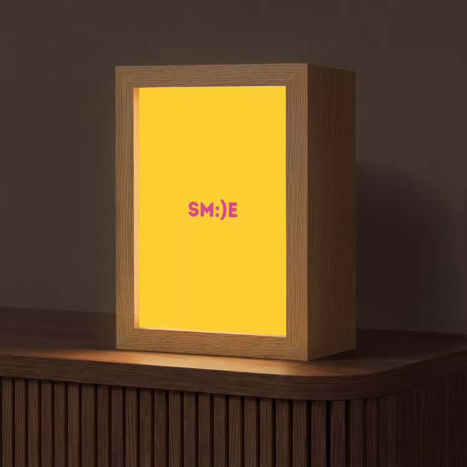 Smile - Roze - Geel Light Box met kabel (Tafellamp) klein -z3d_website